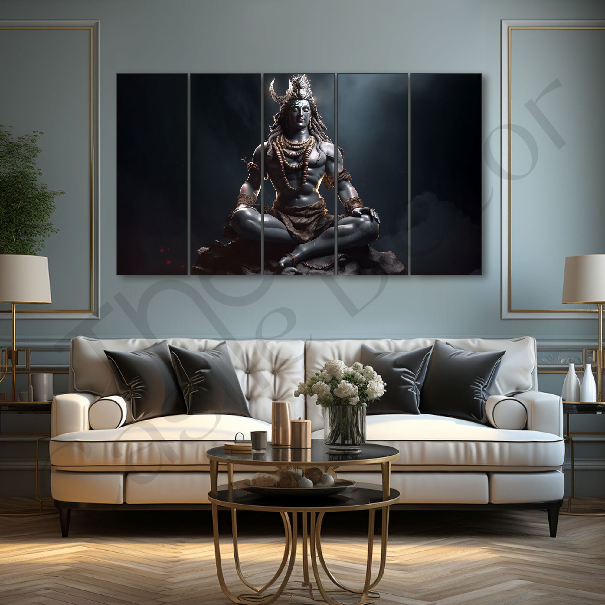Lord Shiva Painting with frame Big Size Wall Art for living room,Bedroom,Drawing room,Hotels