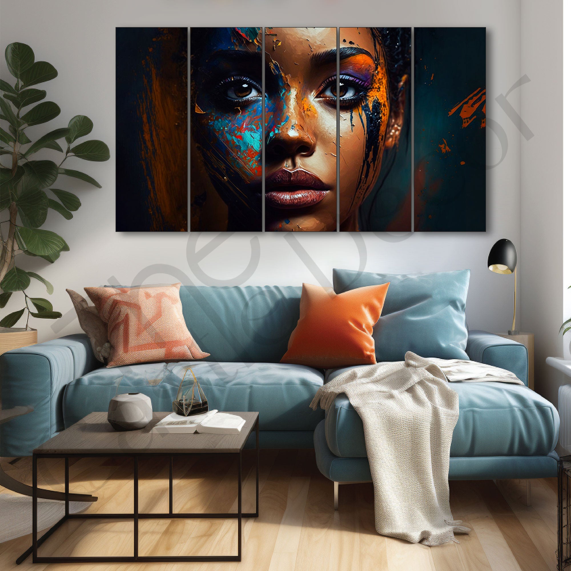Woman Abstract Painting with frame Big Size Wall Art for living room,Bedroom,Drawing room,Hotels