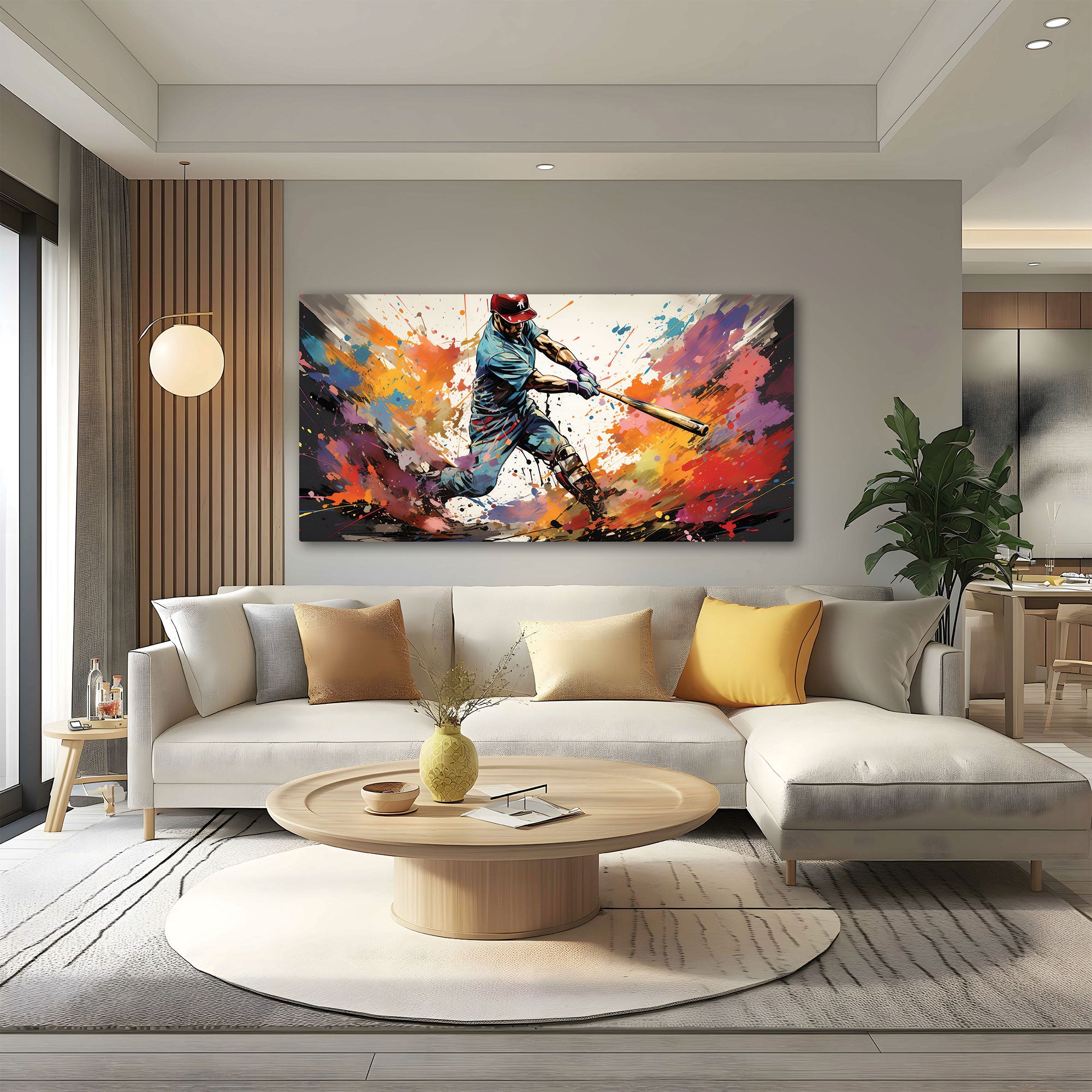 Baseball Canvas painting with frame Big Size Wall Art for living room,Bedroom,Drawing room,Hotels