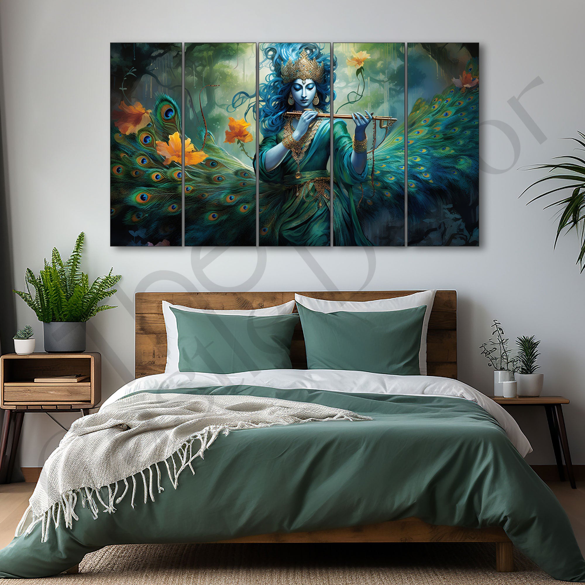 Krishna Ji Painting with frame Big Size Wall Art for living room,Bedroom,Drawing room,Hotels