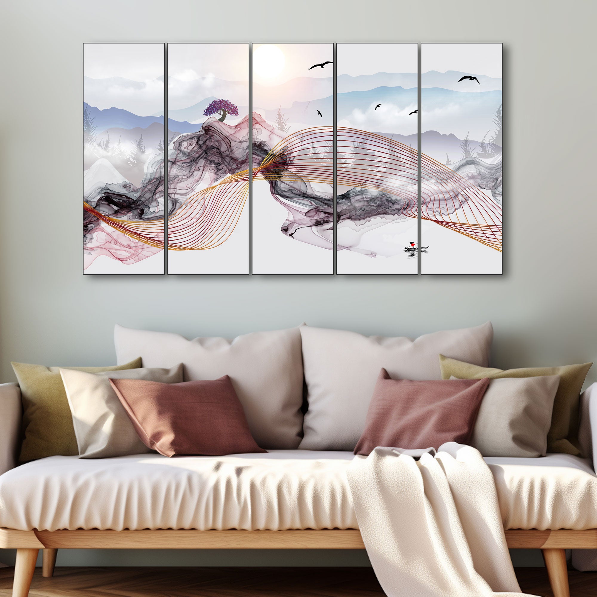 Nature Painting with frame Big Size Wall Art for living room,Bedroom,Drawing room,Hotels