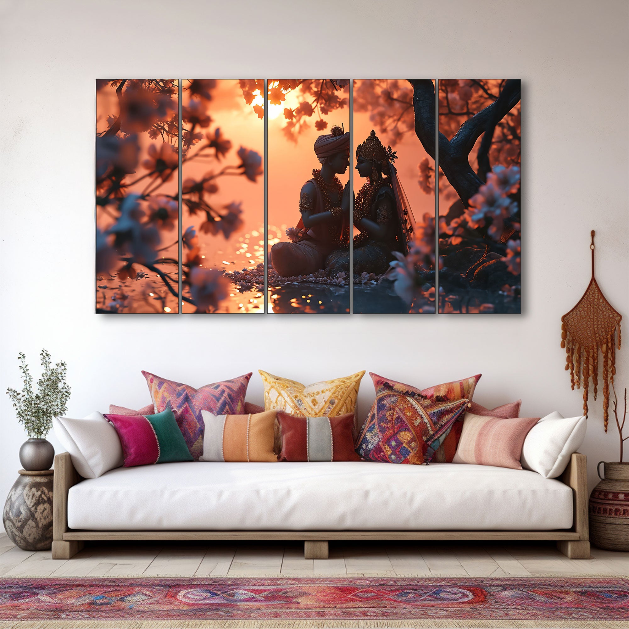 Radha Krishna Painting with frame Big Size Wall Art for living room,Bedroom,Drawing room,Hotels