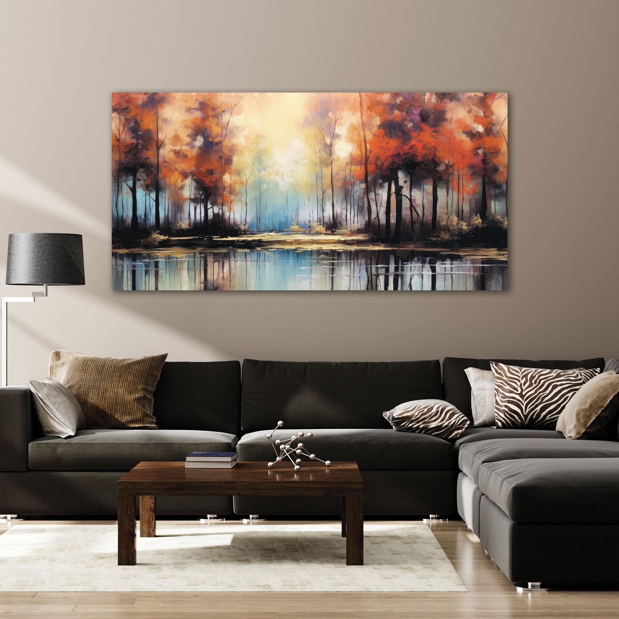 Abstract jungle Canvas painting with frame Big Size Wall Art for living room,Bedroom,Drawing room,Hotels