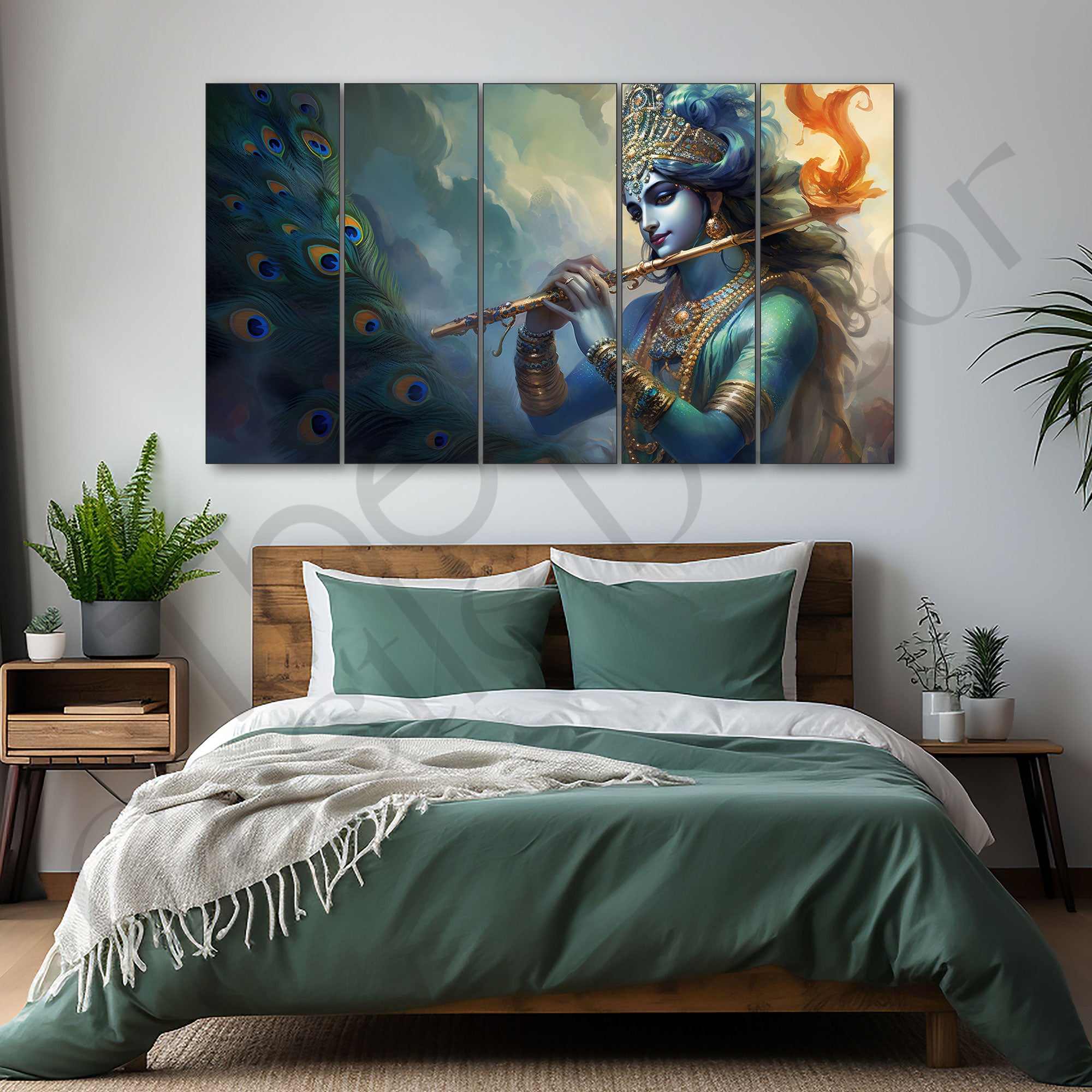 Krishna Ji Painting with frame Big Size Wall Art for living room,Bedroom,Drawing room,Hotels