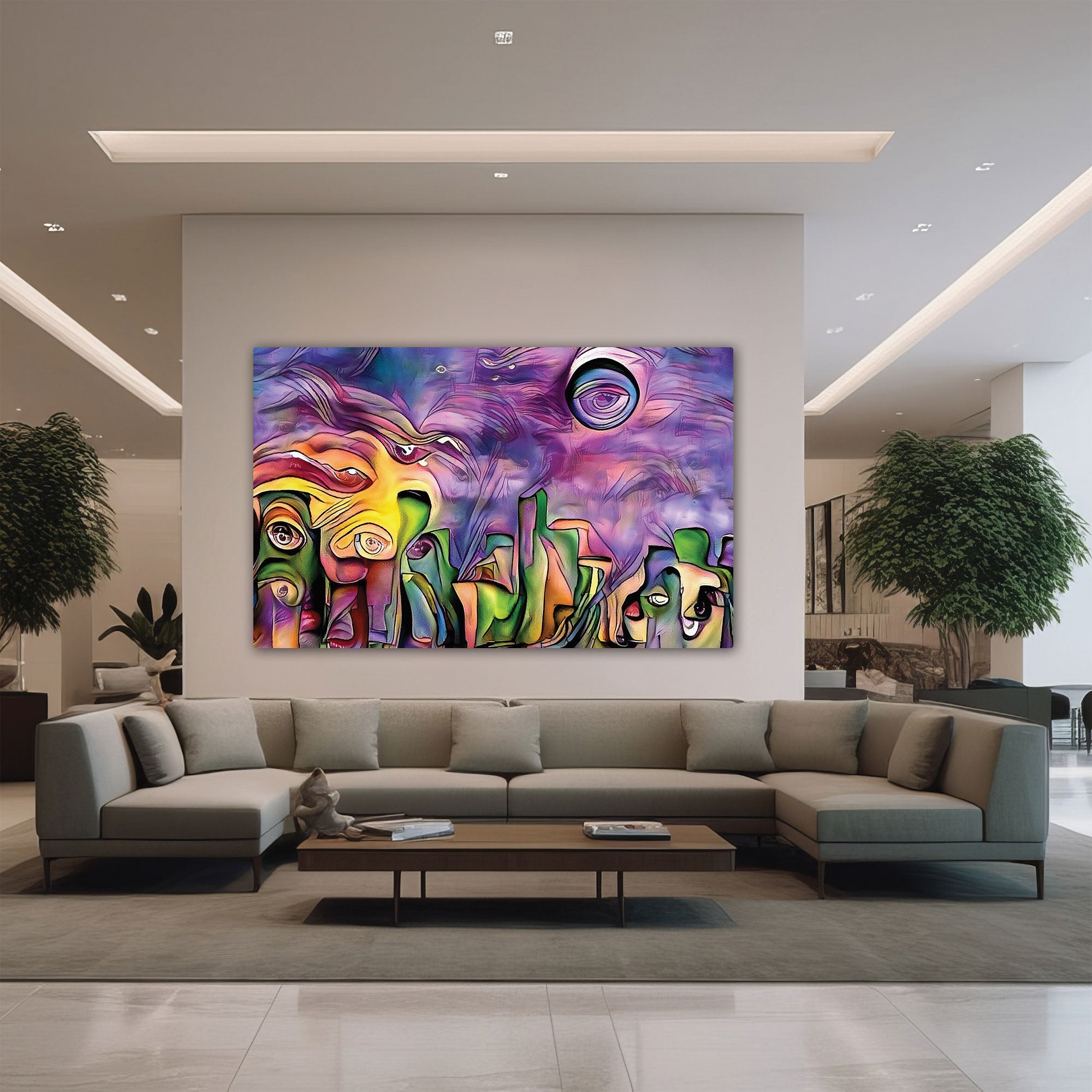 Swirly shapesAbstract Canvas painting with frame Big Size Wall Art for living room,Bedroom,Drawing room,Hotels