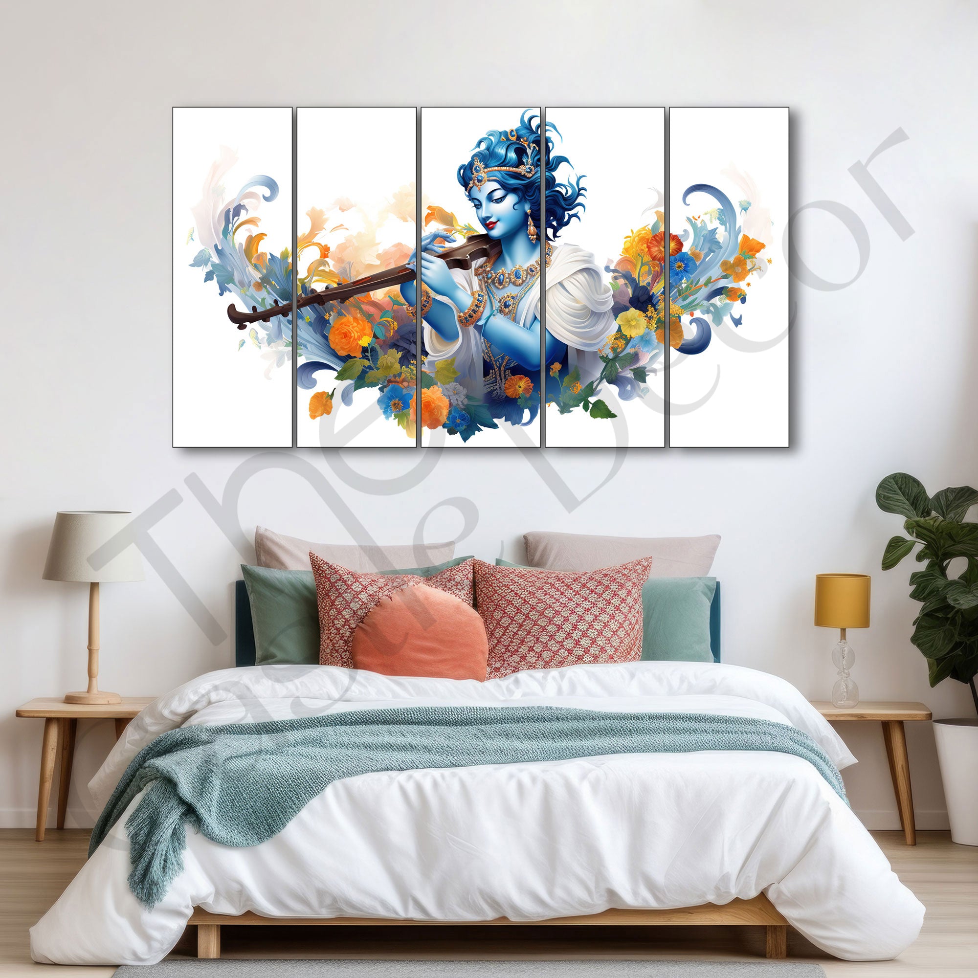Krishna Ji Painting with frame Big Size Wall Art for living room,Bedroom,Drawing room,Hotels
