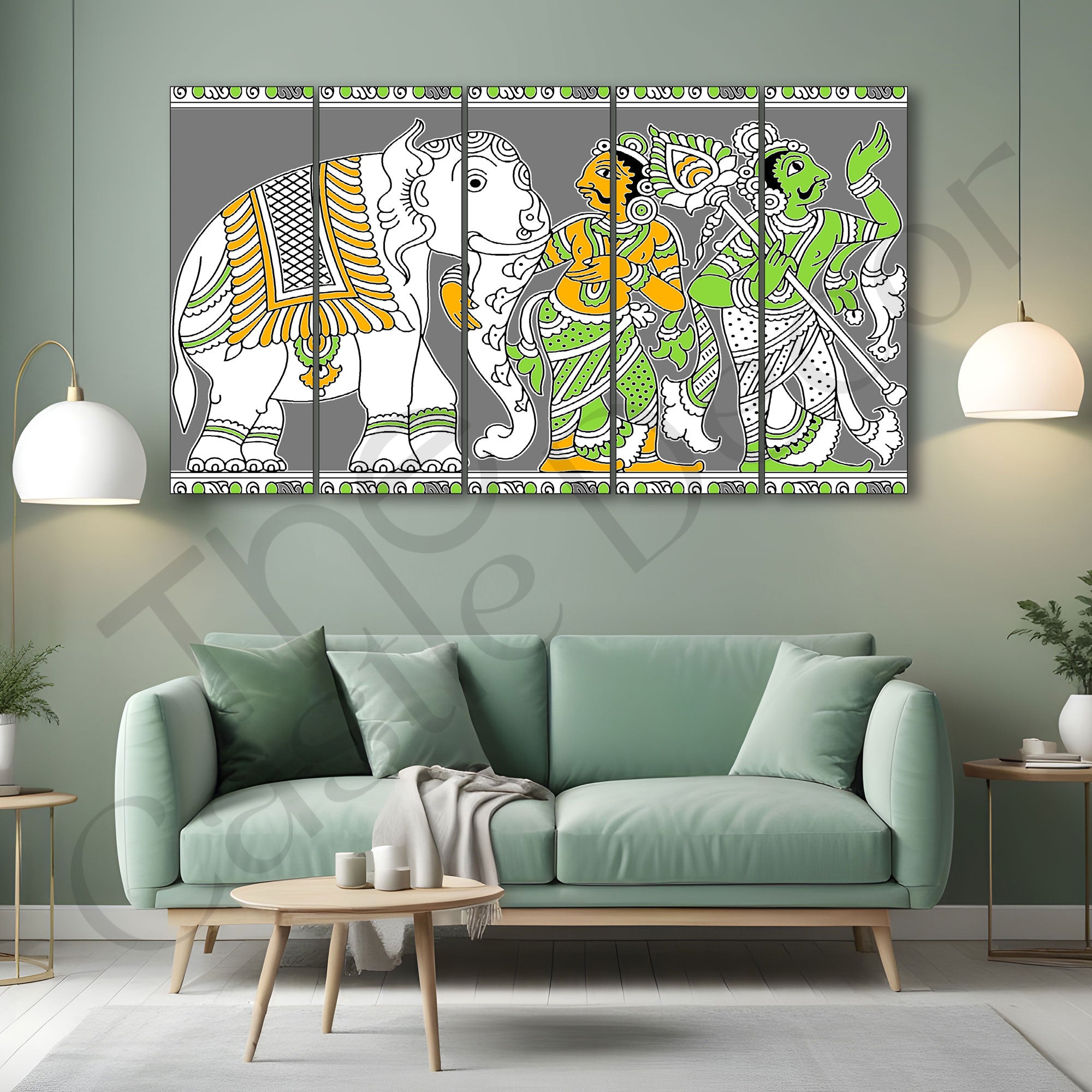 Madhubani Art Painting with frame Big Size Wall Art for living room,Bedroom,Drawing room,Hotels