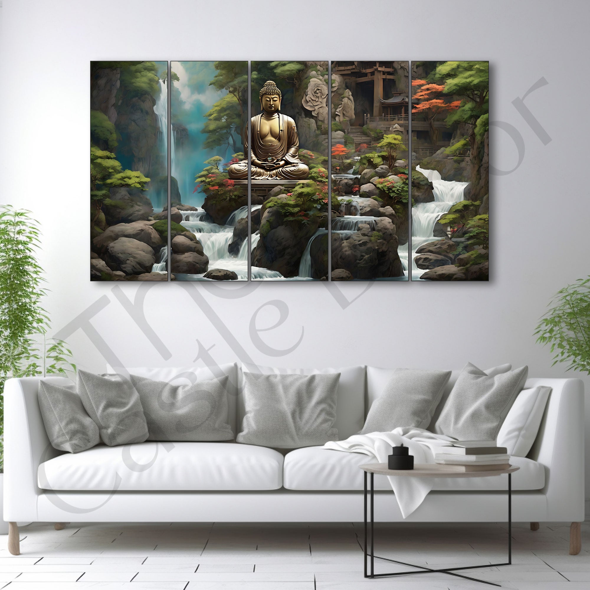 Lord Budha Painting with frame Big Size Wall Art for living room,Bedroom,Drawing room,Hotels