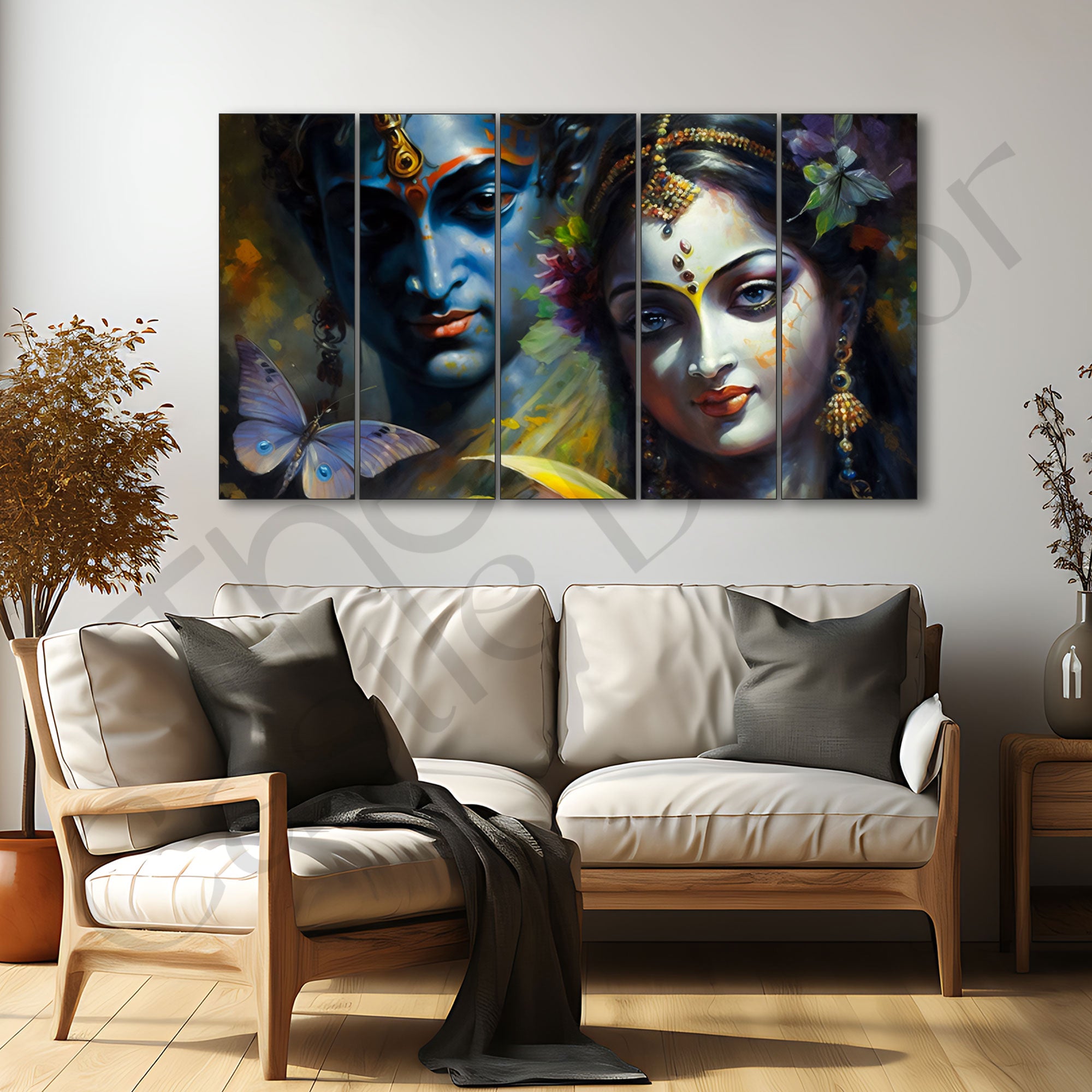 Radha Krishna Painting with frame Big Size Wall Art for living room,Bedroom,Drawing room,Hotels