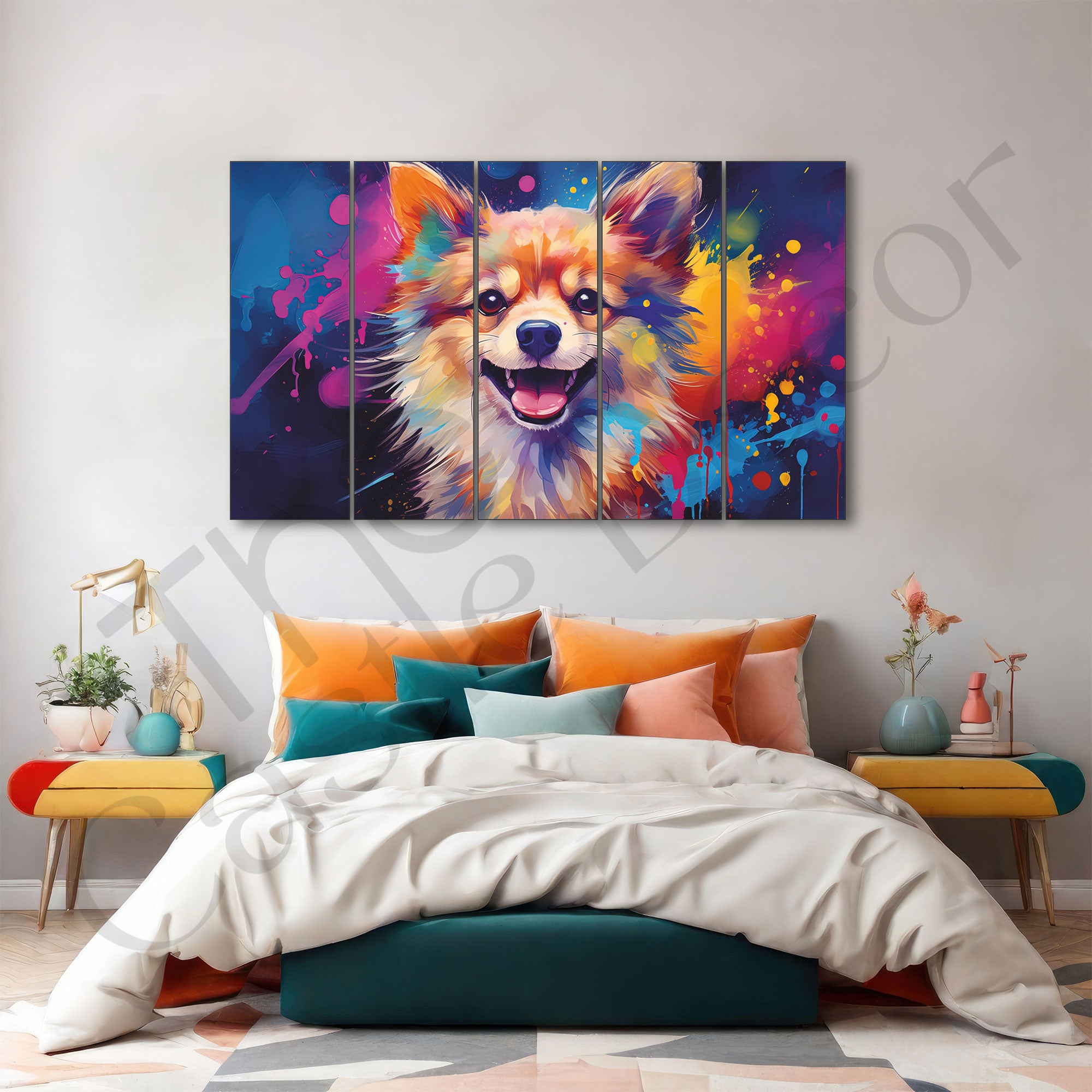 Dogs Painting with frame Big Size Wall Art for living room,Bedroom,Drawing room,Hotels