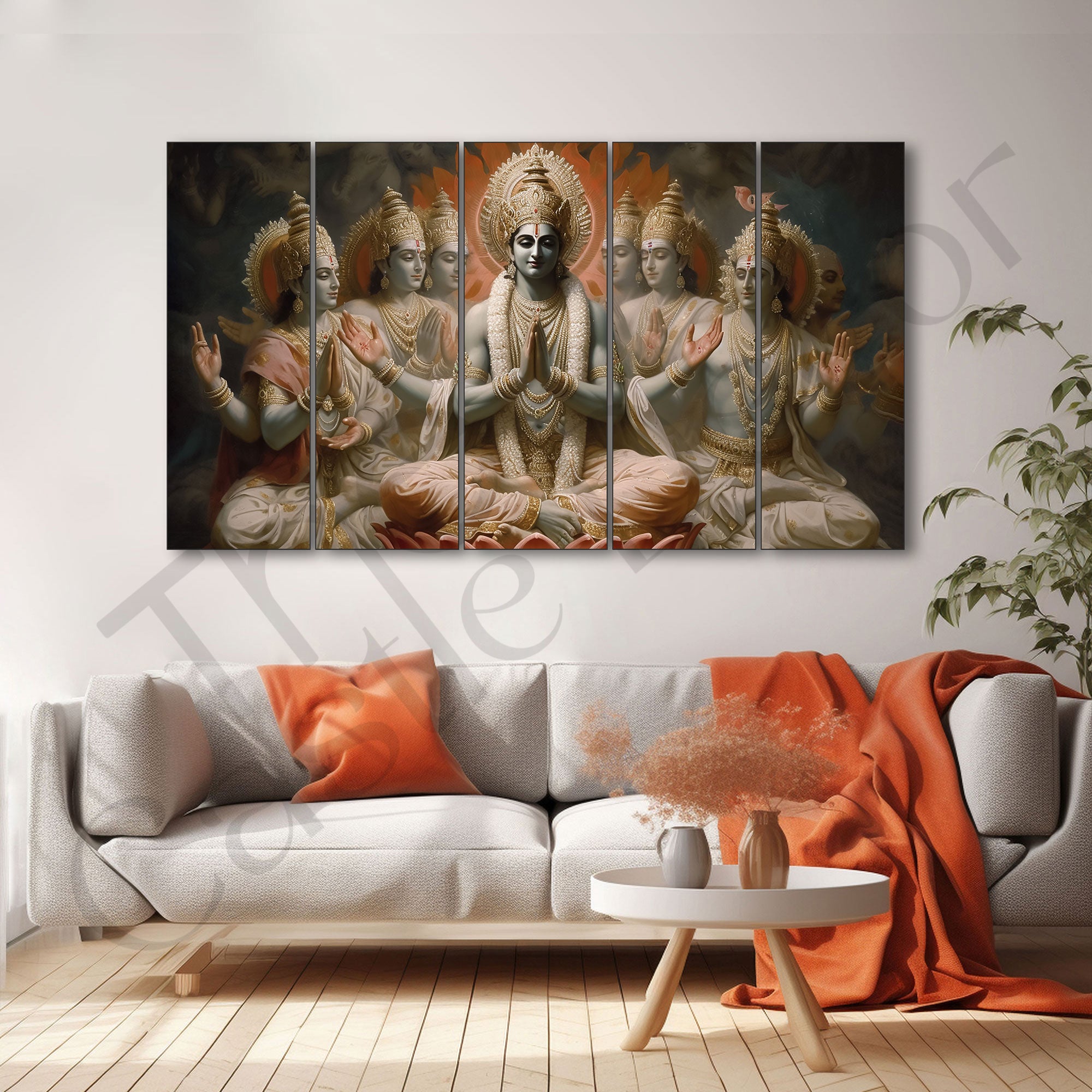 Brahma ji Painting with frame Big Size Wall Art for living room,Bedroom,Drawing room,Hotels
