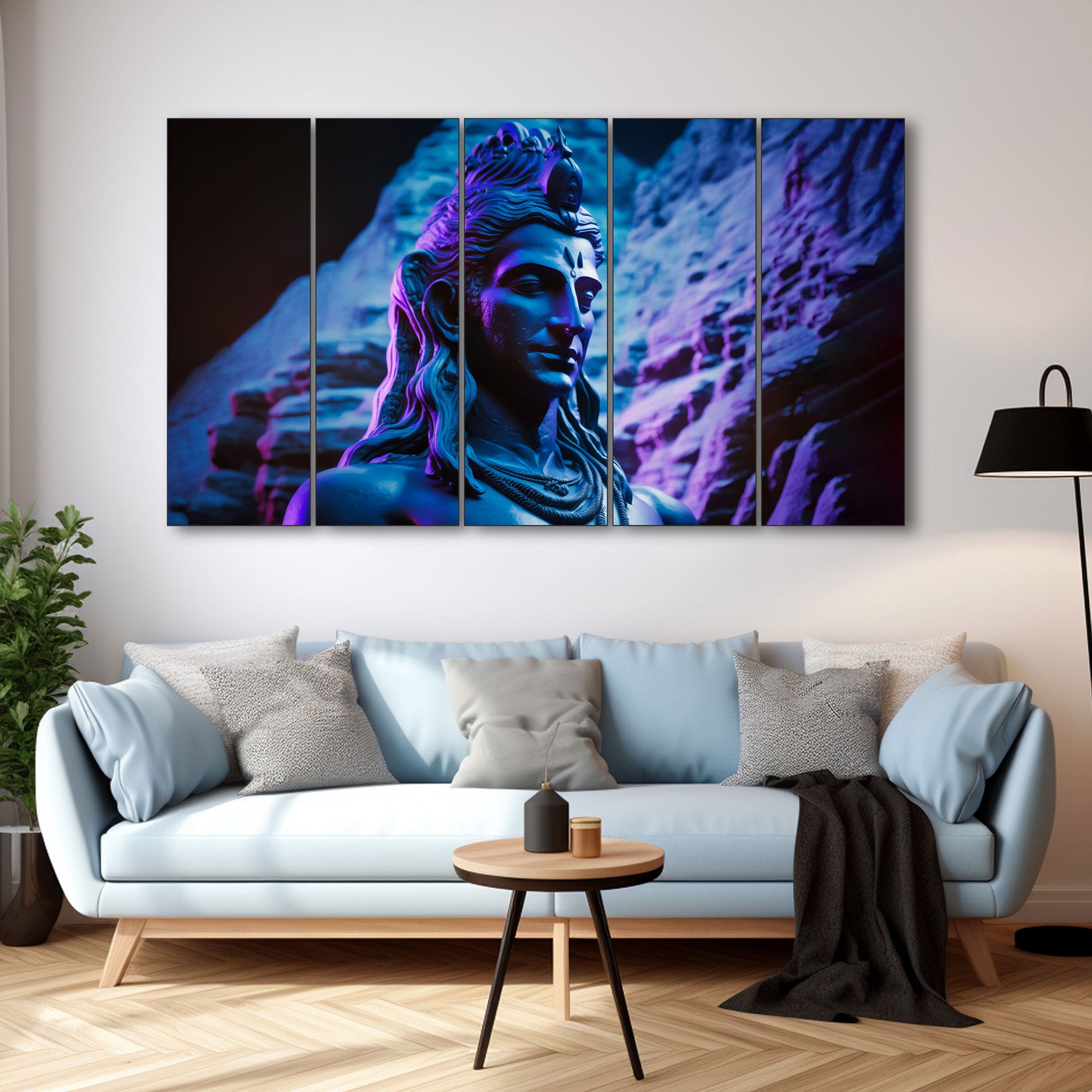 Lord Shiva Painting with frame Big Size Wall Art for living room,Bedroom,Drawing room,Hotels 36x60"