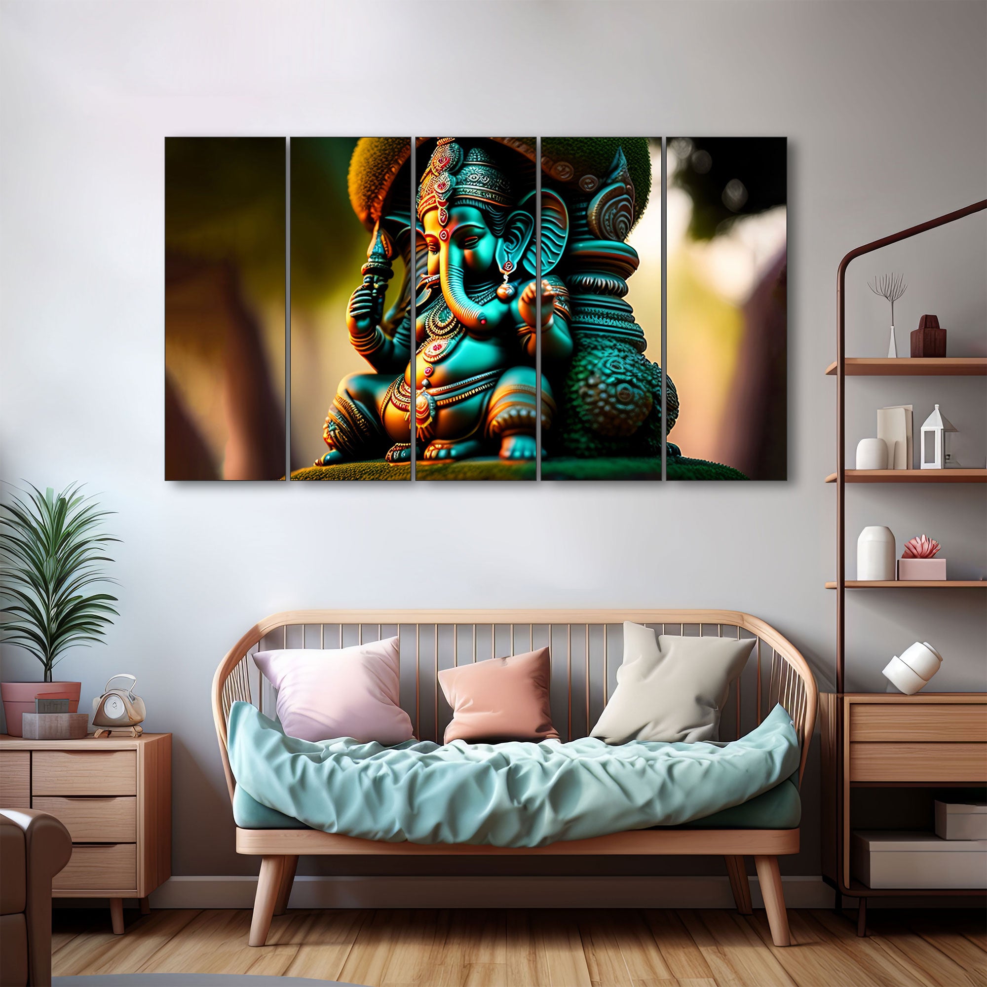Lord Ganesha Painting with frame Big Size Wall Art for living room,Bedroom,Drawing room,Hotels