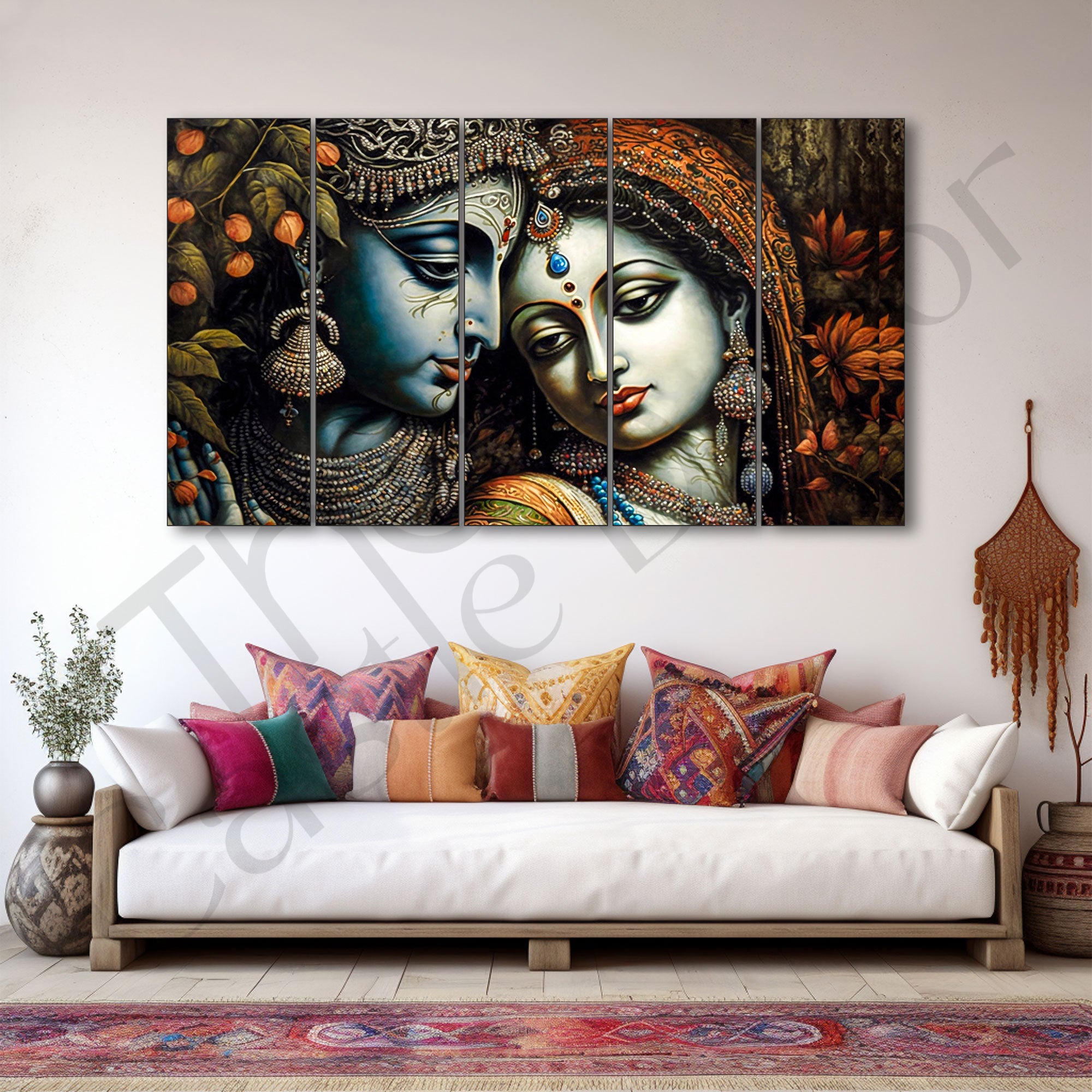 Radha Krishna Painting with frame Big Size Wall Art for living room,Bedroom,Drawing room,Hotels