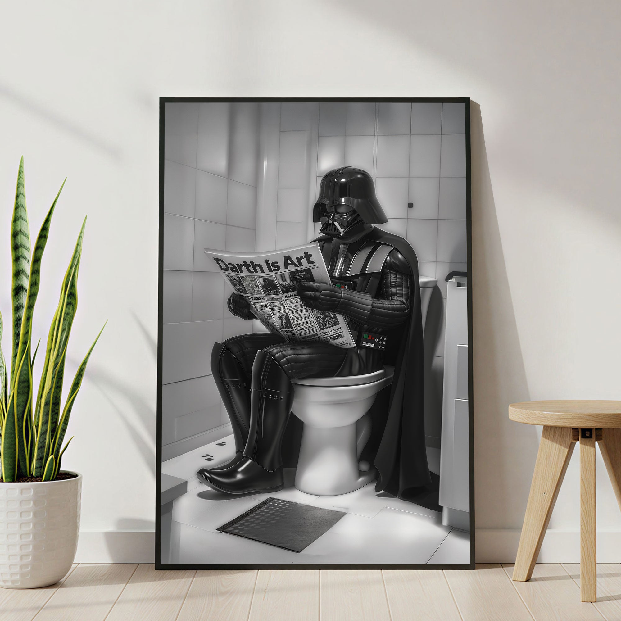 The Castle Decor Darth Vader Wall Art Poster, Dark Humor Pop Culture Artwork with Premium Sparkle Finish, 20×30 Inch Wall Décor for Man Cave & Gaming Room