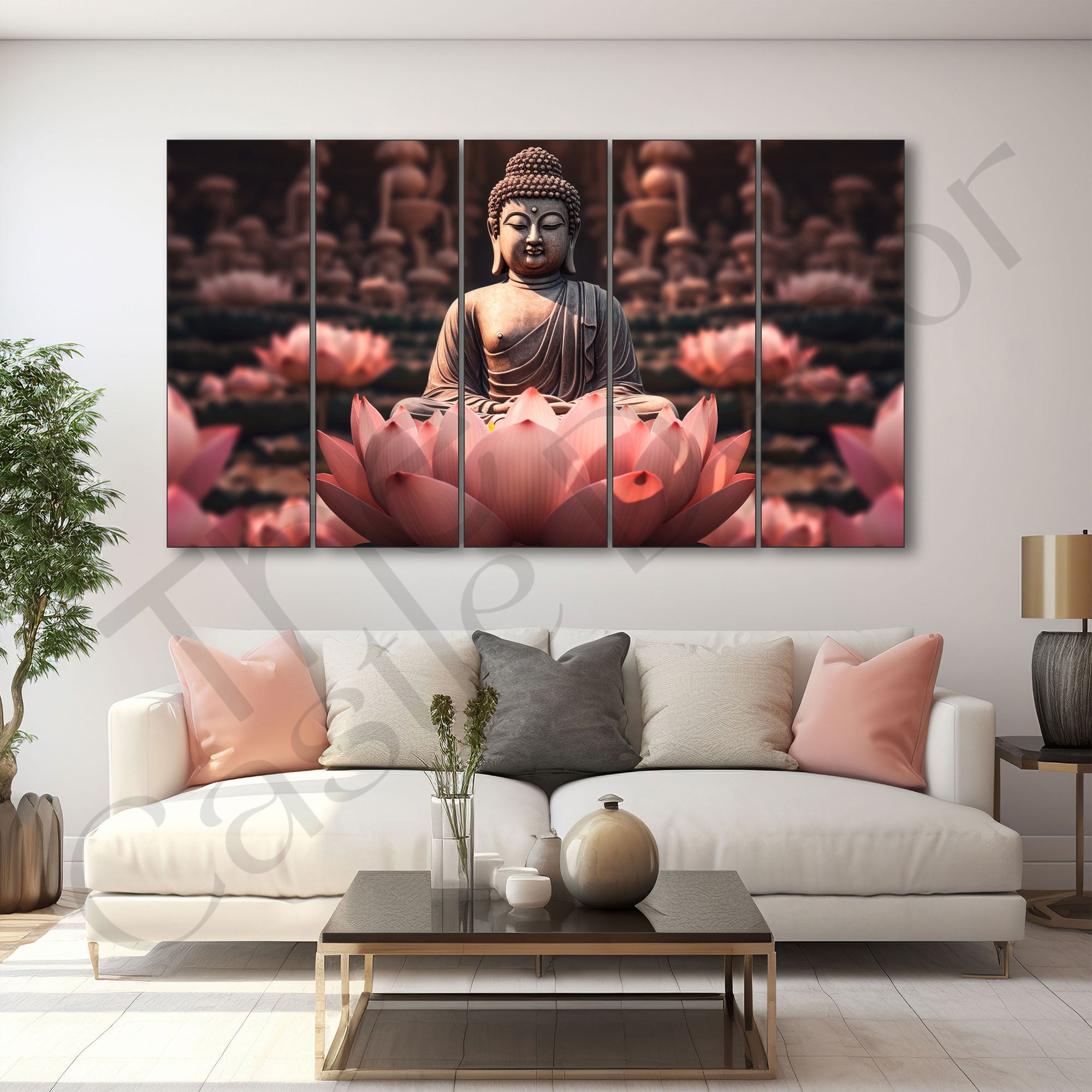 Lord Budha Painting with frame Big Size Wall Art for living room,Bedroom,Drawing room,Hotels