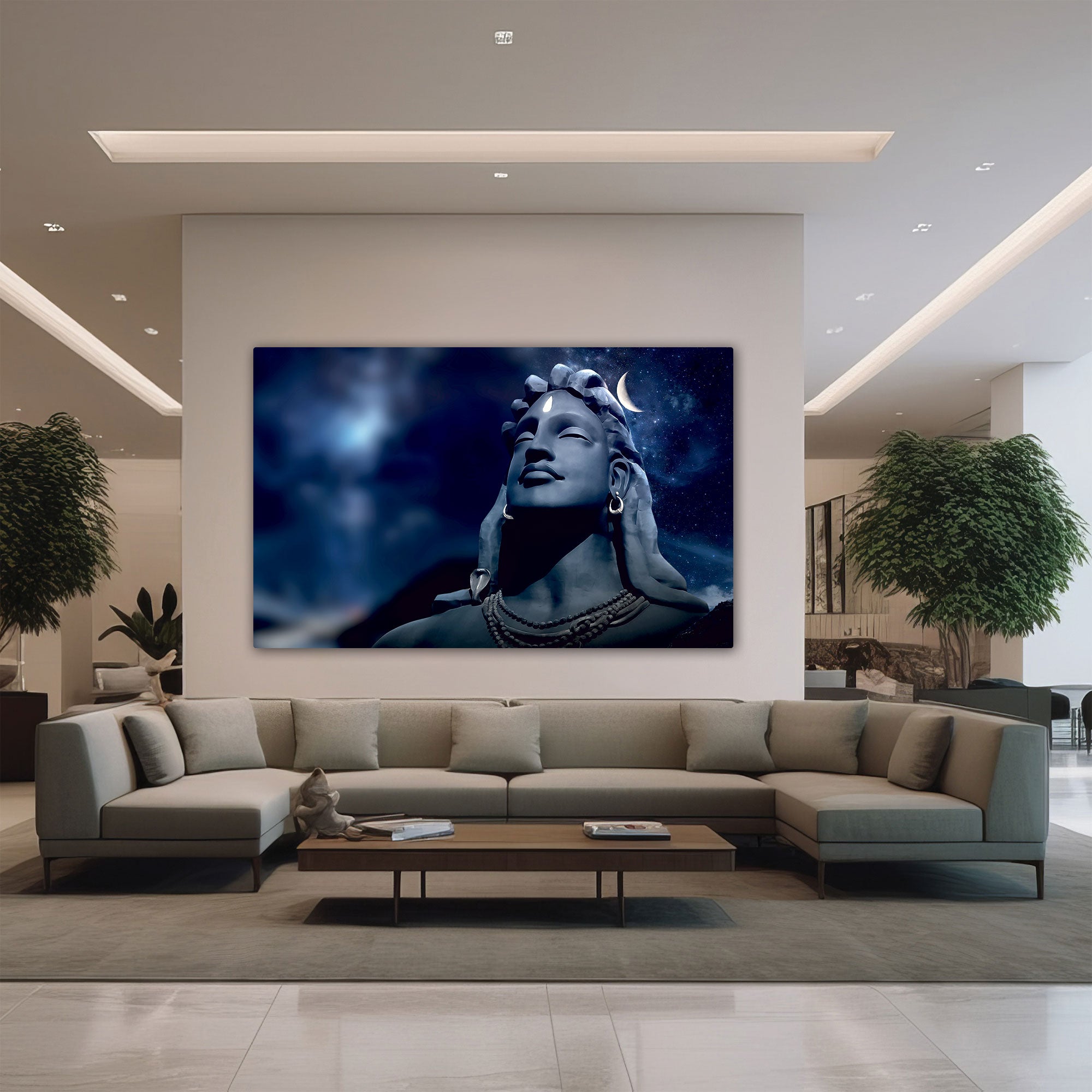 Adiyogi Canvas painting with frame Big Size Wall Art for living room,Bedroom,Drawing room,Hotels