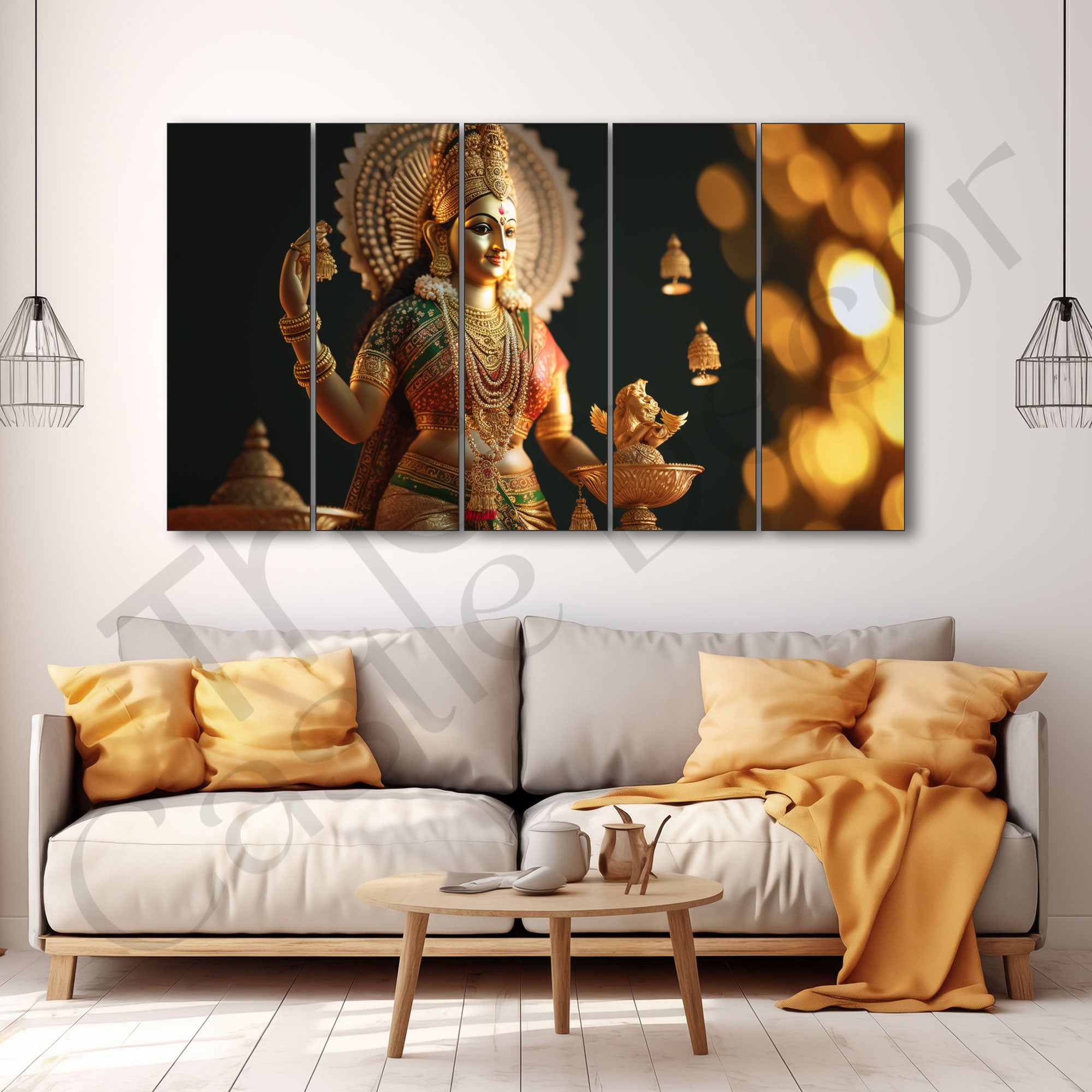 Laxmi Mata ji Painting with frame Big Size Wall Art for living room,Bedroom,Drawing room,Hotels