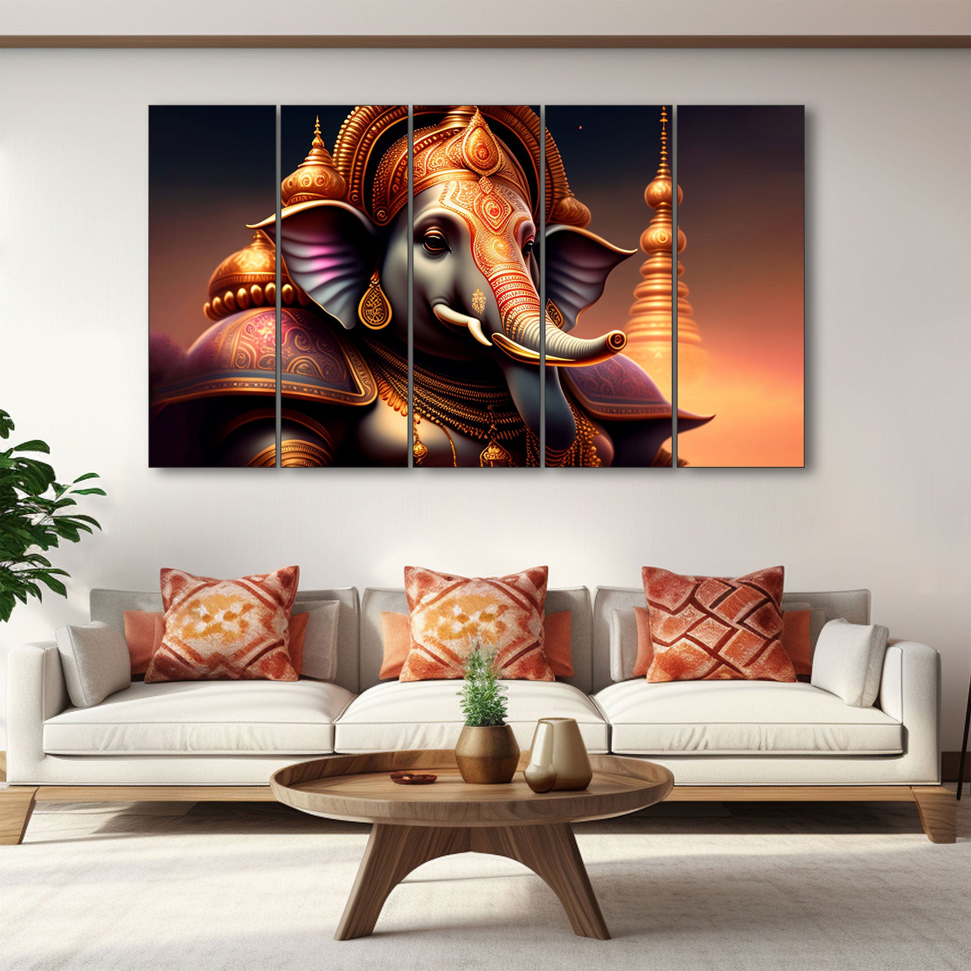Lord Ganesha Painting with frame Big Size Wall Art for living room,Bedroom,Drawing room,Hotels
