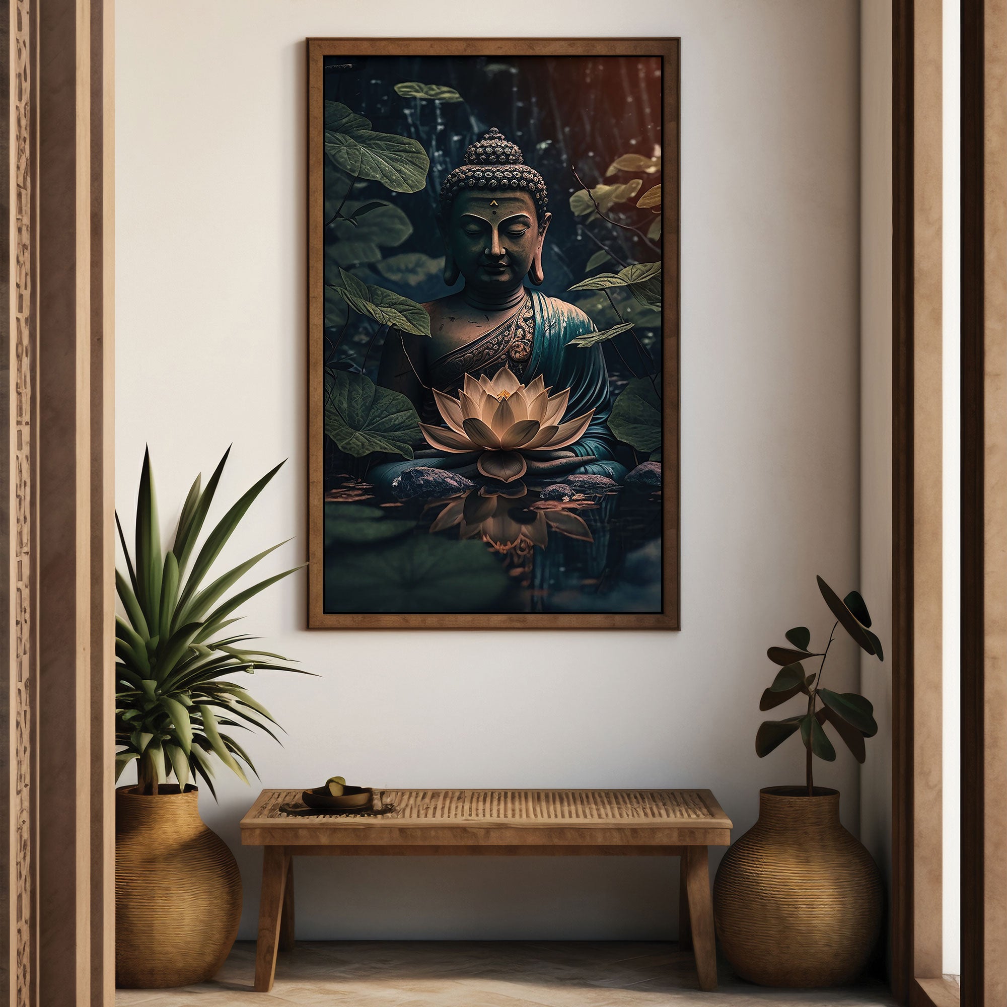 Buddhism Canvas painting with frame Big Size Wall Art for living room,Bedroom,Drawing room,Hotels