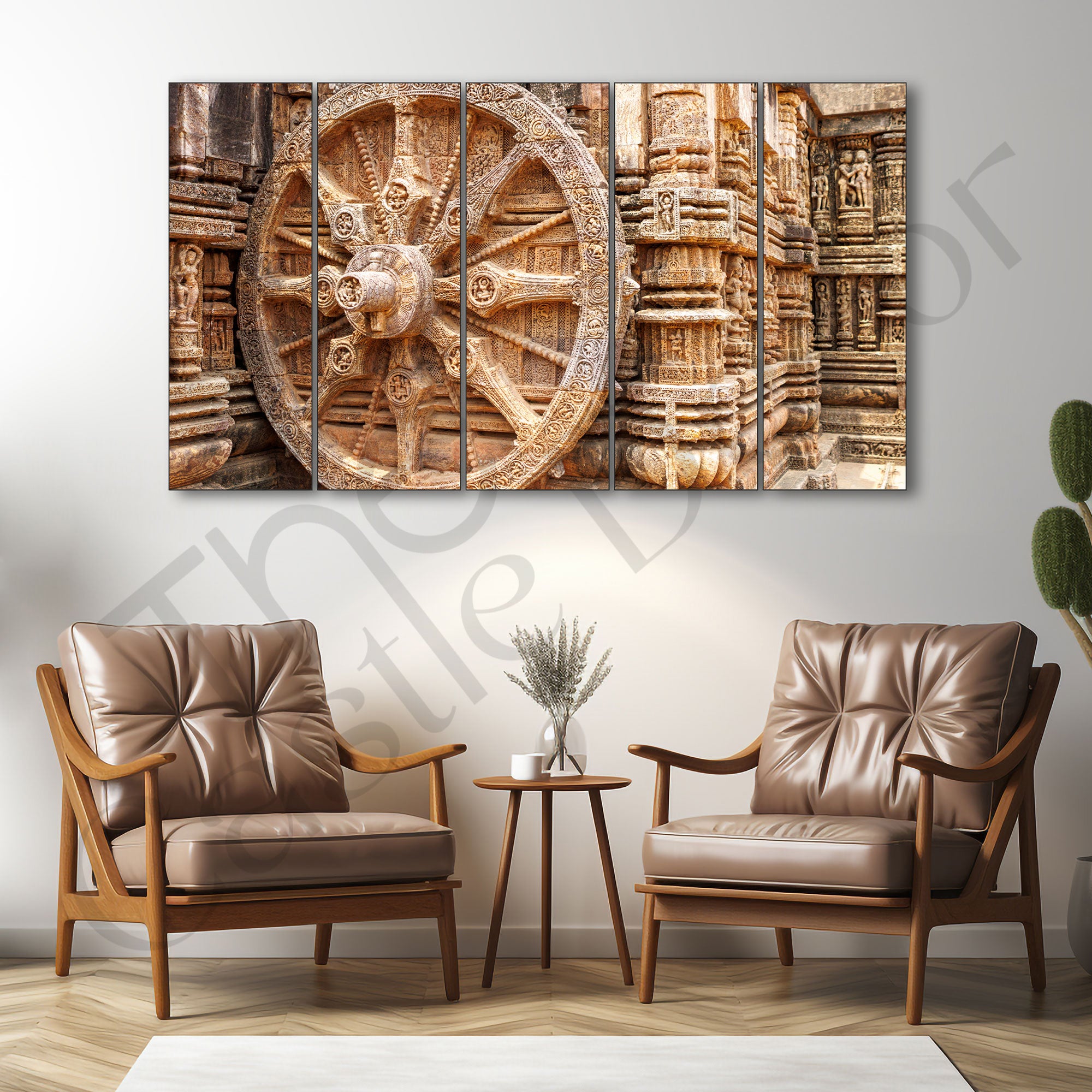 Wheel of Konark Painting with frame Big Size Wall Art for living room,Bedroom,Drawing room,Hotels