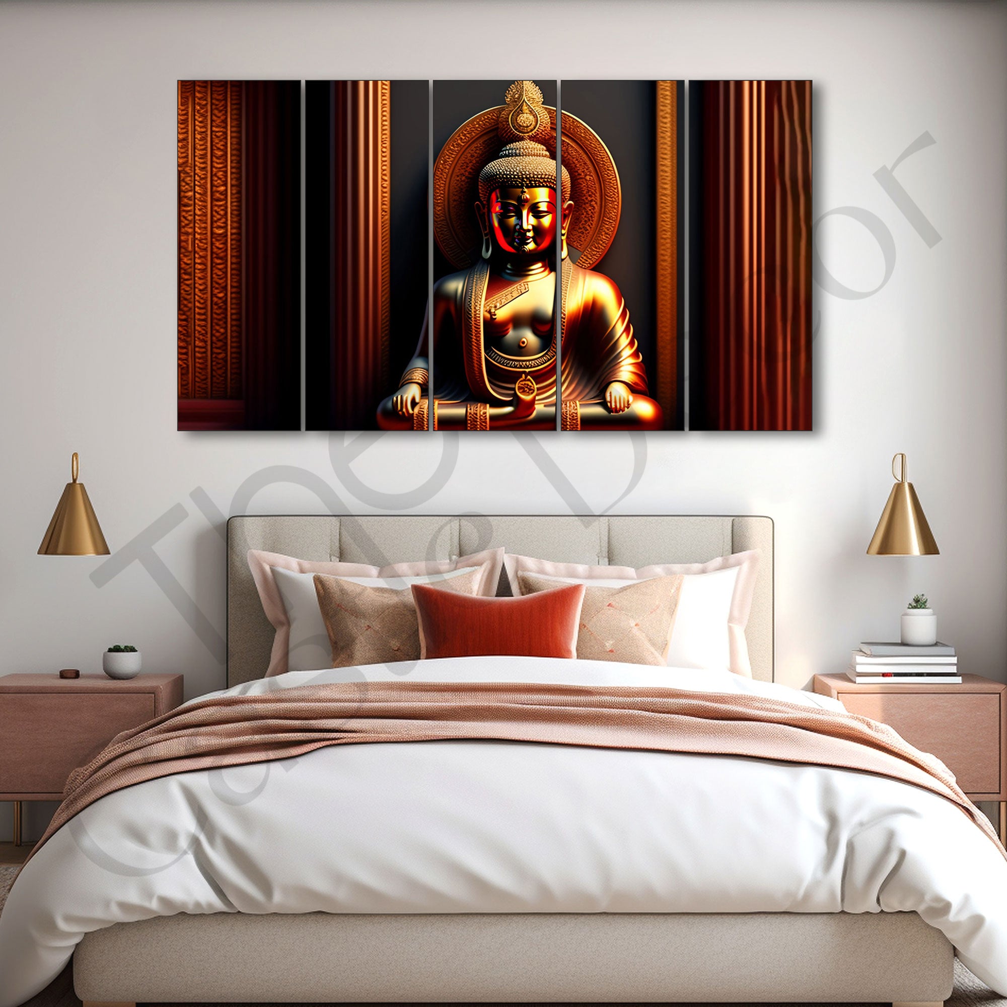 Lord Budha Painting with frame Big Size Wall Art for living room,Bedroom,Drawing room,Hotels