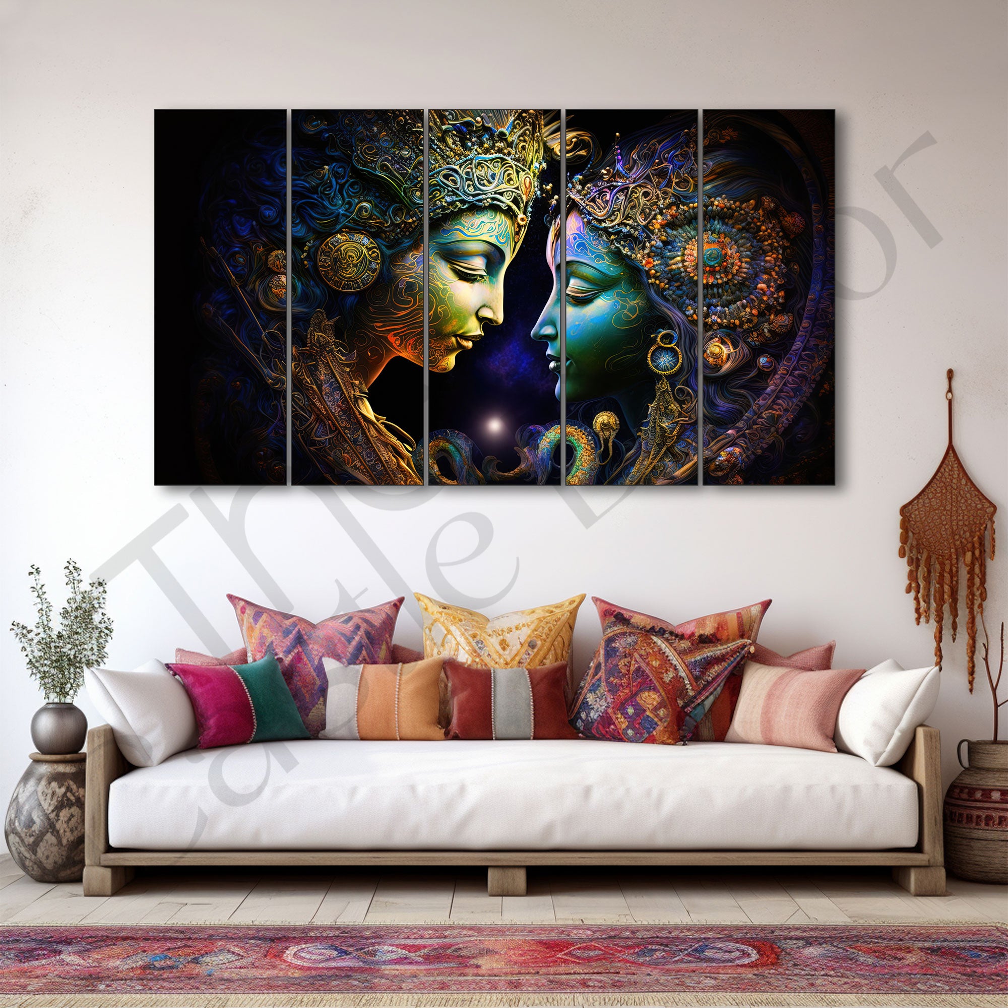 Radha Krishna Painting with frame Big Size Wall Art for living room,Bedroom,Drawing room,Hotels