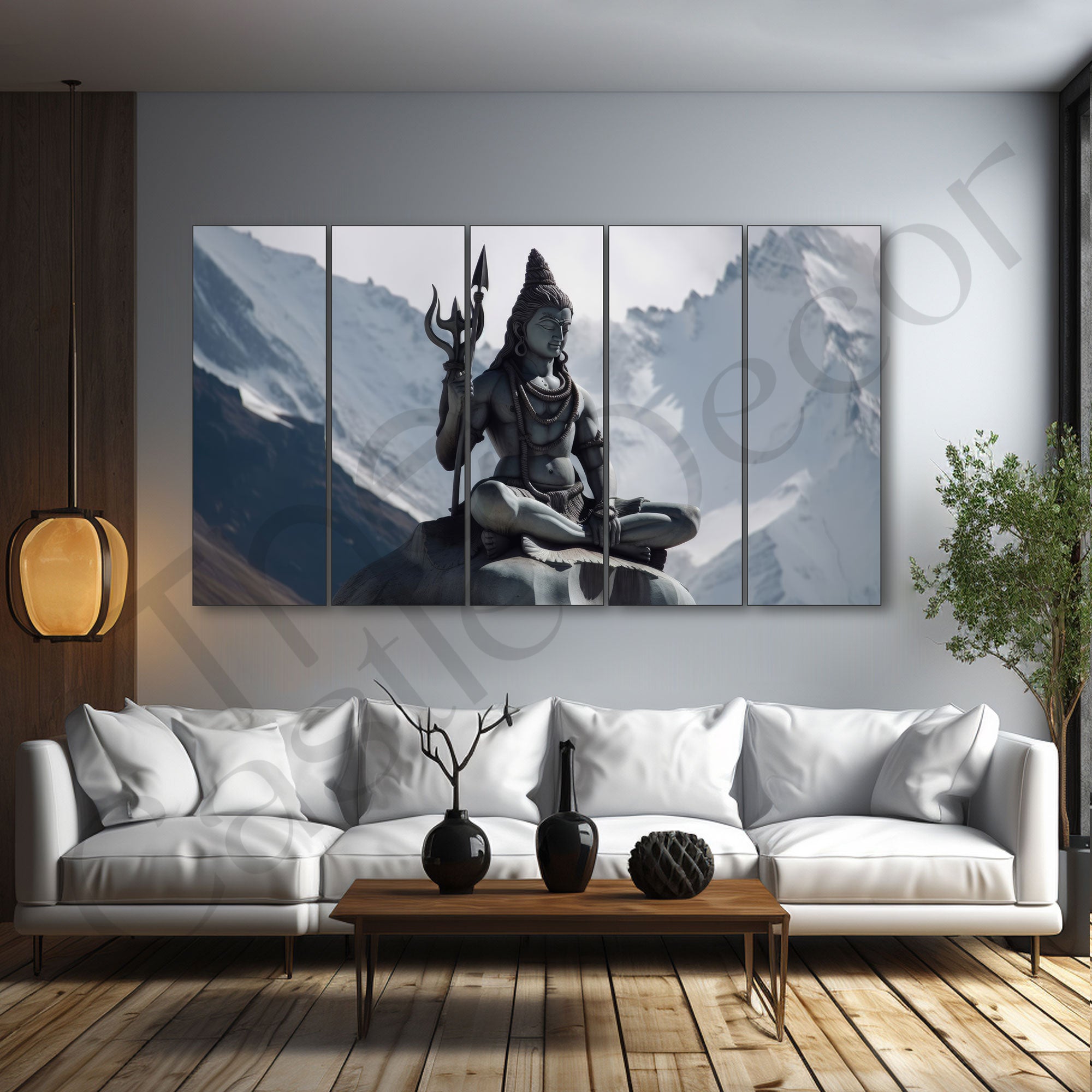Lord Shiva Painting with frame Big Size Wall Art for living room,Bedroom,Drawing room,Hotels