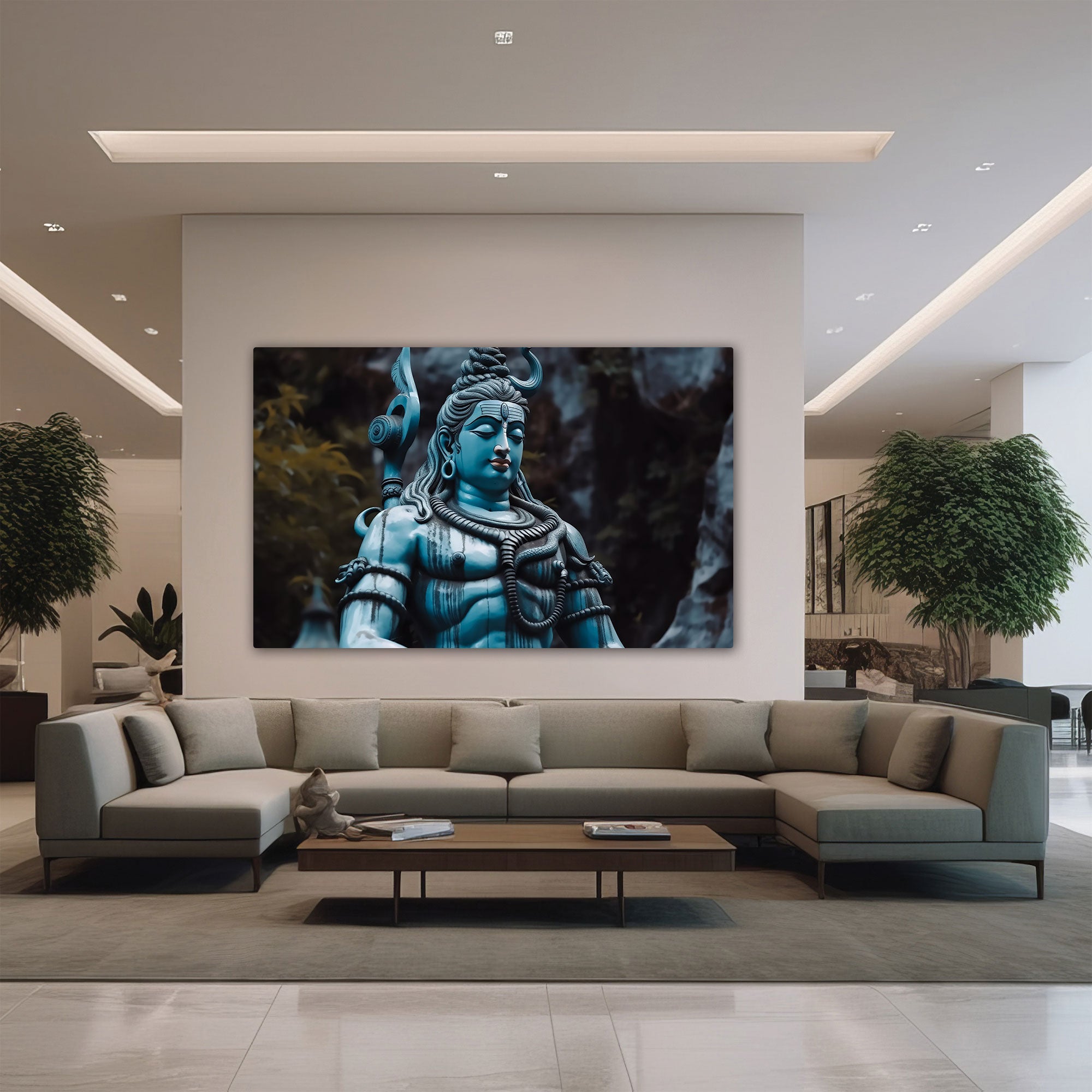 Lord shiva Canvas painting with frame Big Size Wall Art for living room,Bedroom,Drawing room,Hotels