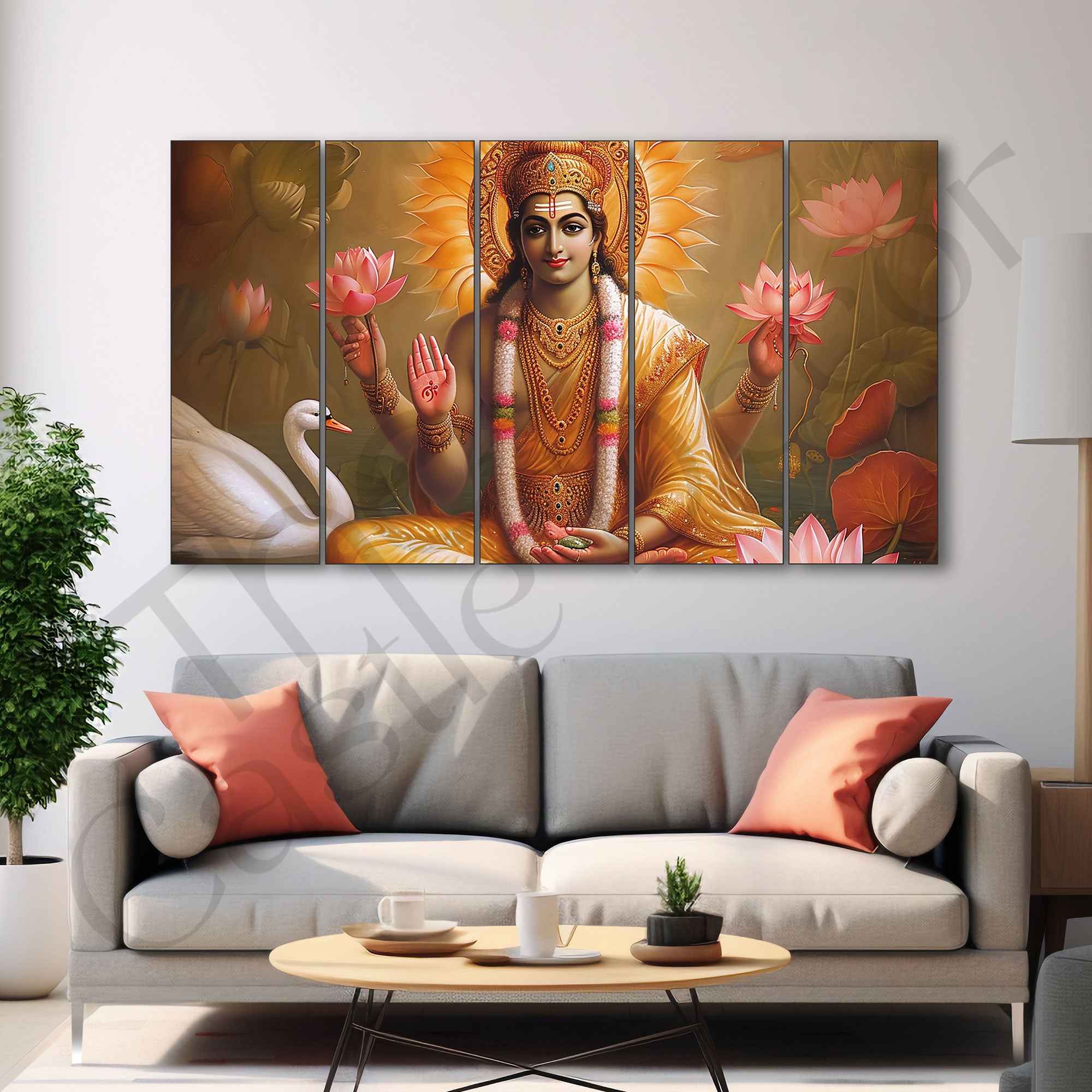 Brahma ji Painting with frame Big Size Wall Art for living room,Bedroom,Drawing room,Hotels
