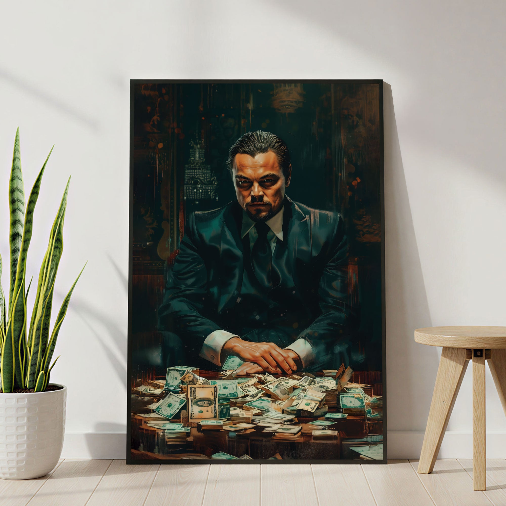 The Castle Decor Wolf of Wall Street Inspired Poster – Motivational Finance Movie Style Wall Art, Sparkle Finish, 20×30 Inch for Office, Home & Business Décor