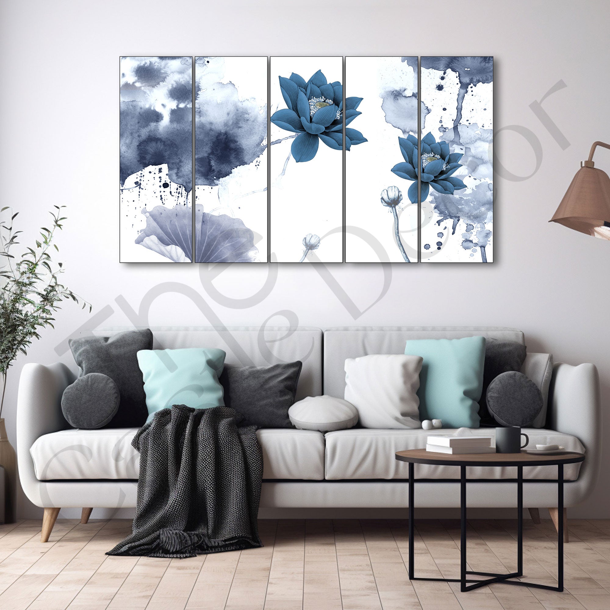 Lotus Painting with frame Big Size Wall Art for living room,Bedroom,Drawing room,Hotels