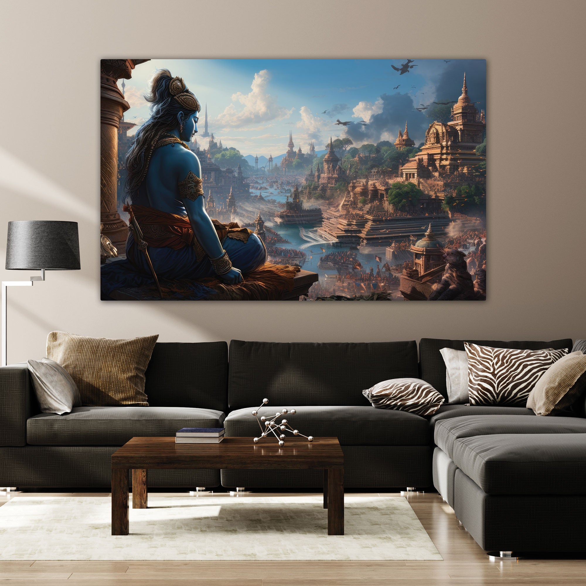 Lord rama Canvas painting Big Size Wall Art for living room,Bedroom,Drawing room,Hotels