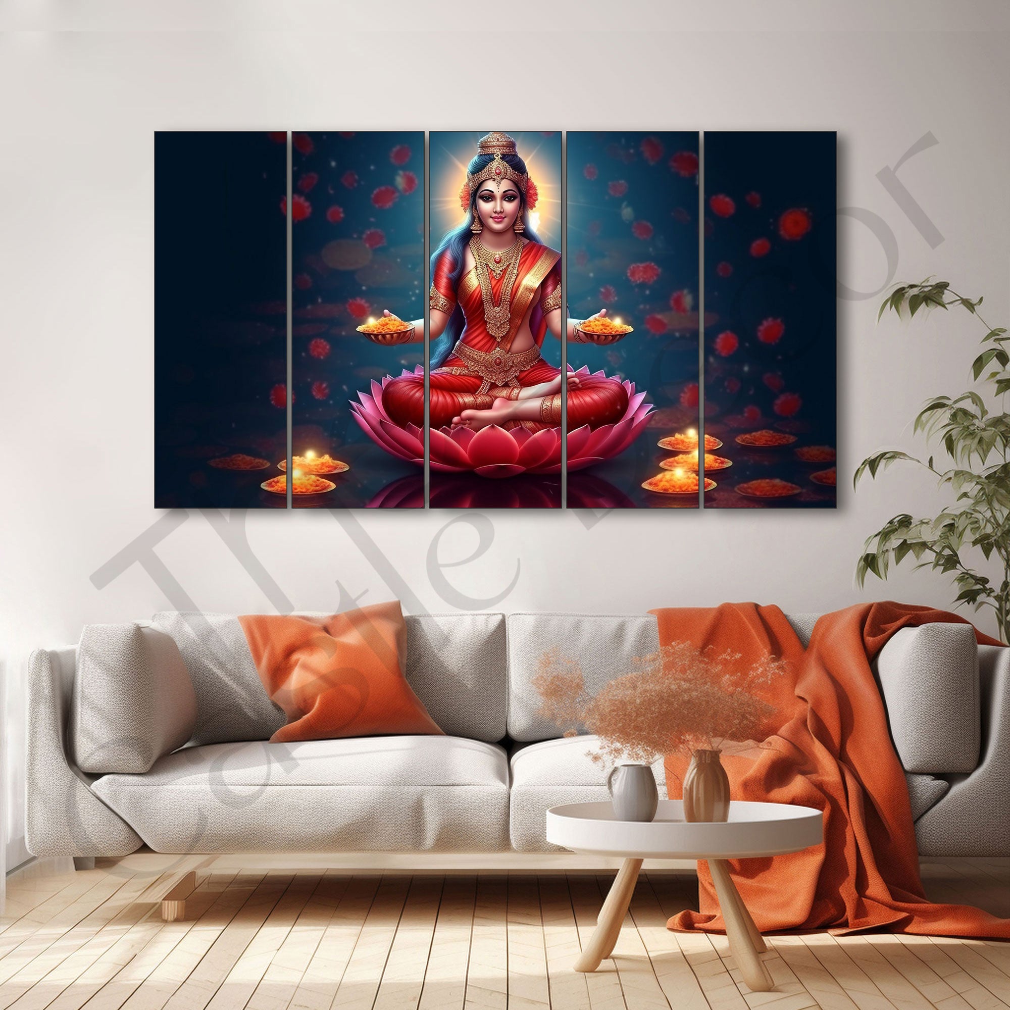 Goddess Laxmi ji Painting with frame Big Size Wall Art for living room,Bedroom,Drawing room,Hotels