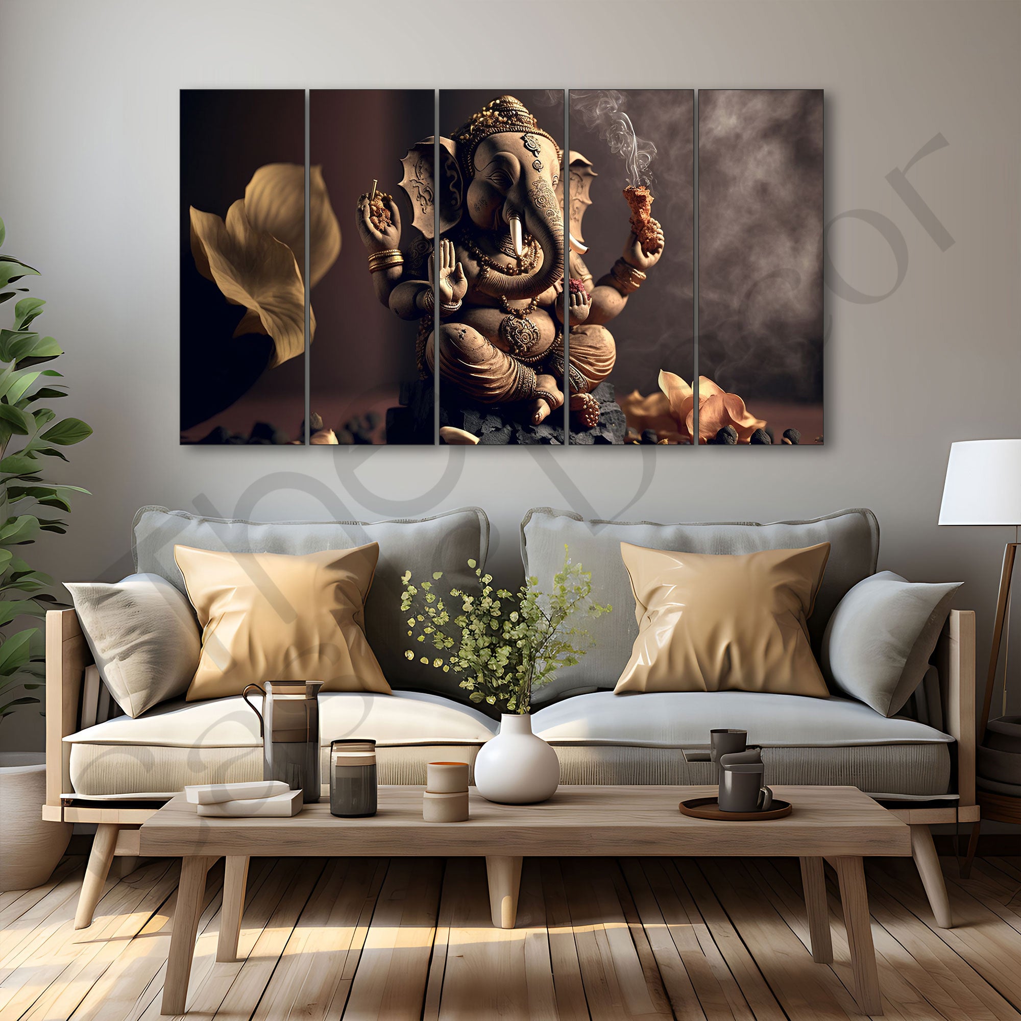 Lord Ganesha Painting with frame Big Size Wall Art for living room,Bedroom,Drawing room,Hotels