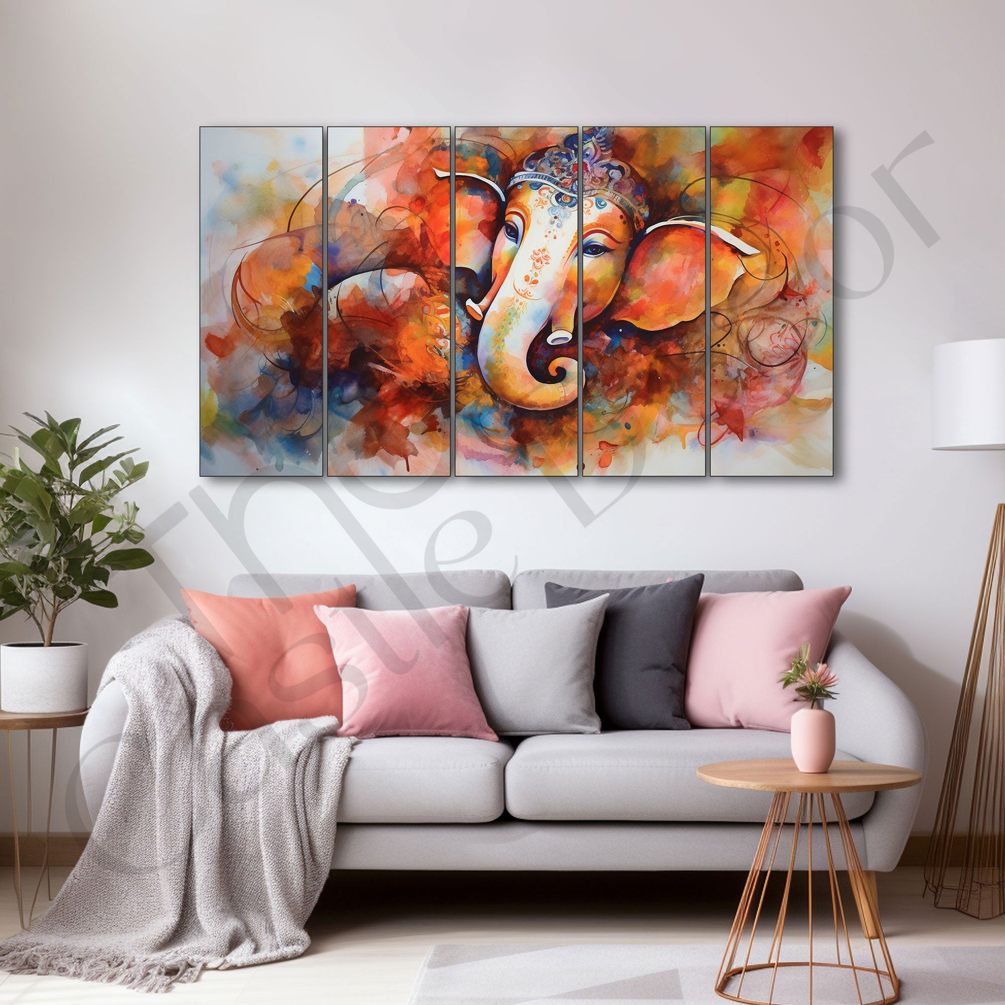 Lord Ganesha Painting with frame Big Size Wall Art for living room,Bedroom,Drawing room,Hotels