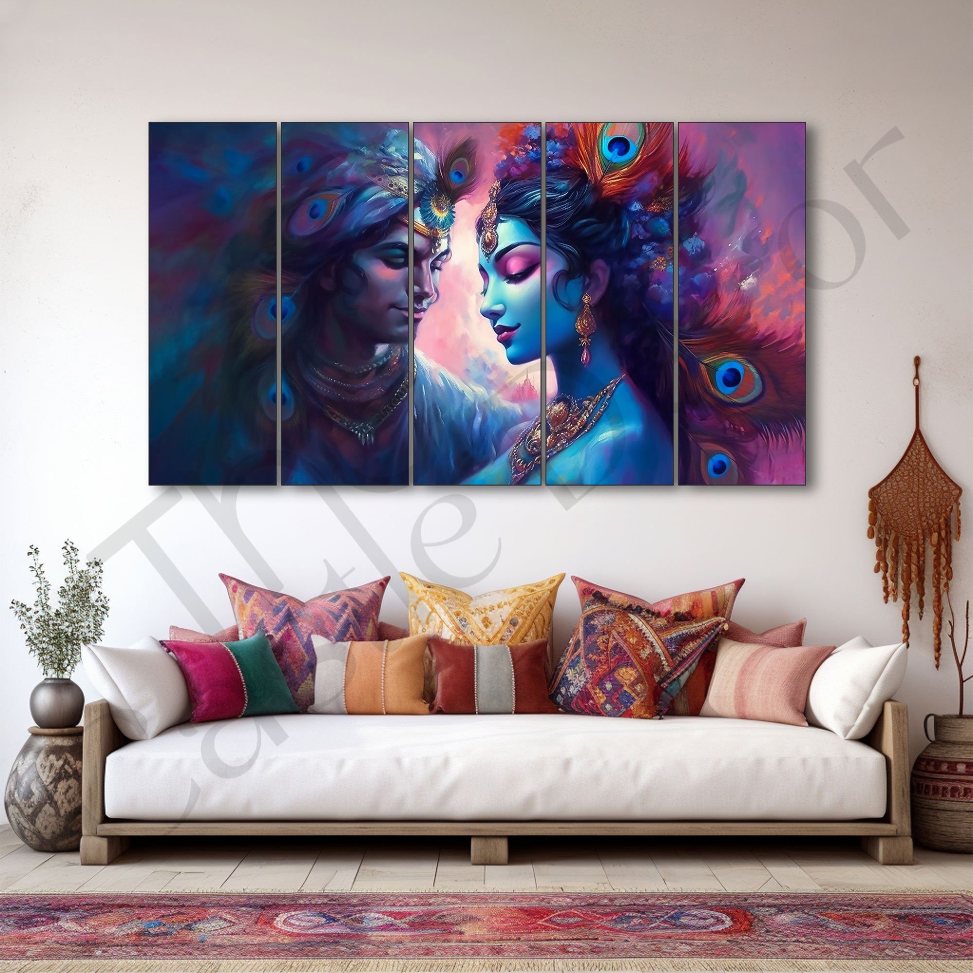 Radha Krishna Painting with frame Big Size Wall Art for living room,Bedroom,Drawing room,Hotels