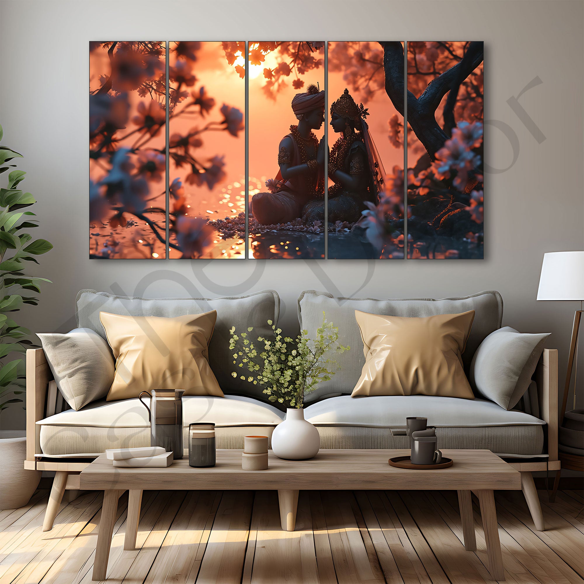 Radha Krishna Painting with frame Big Size Wall Art for living room,Bedroom,Drawing room,Hotels