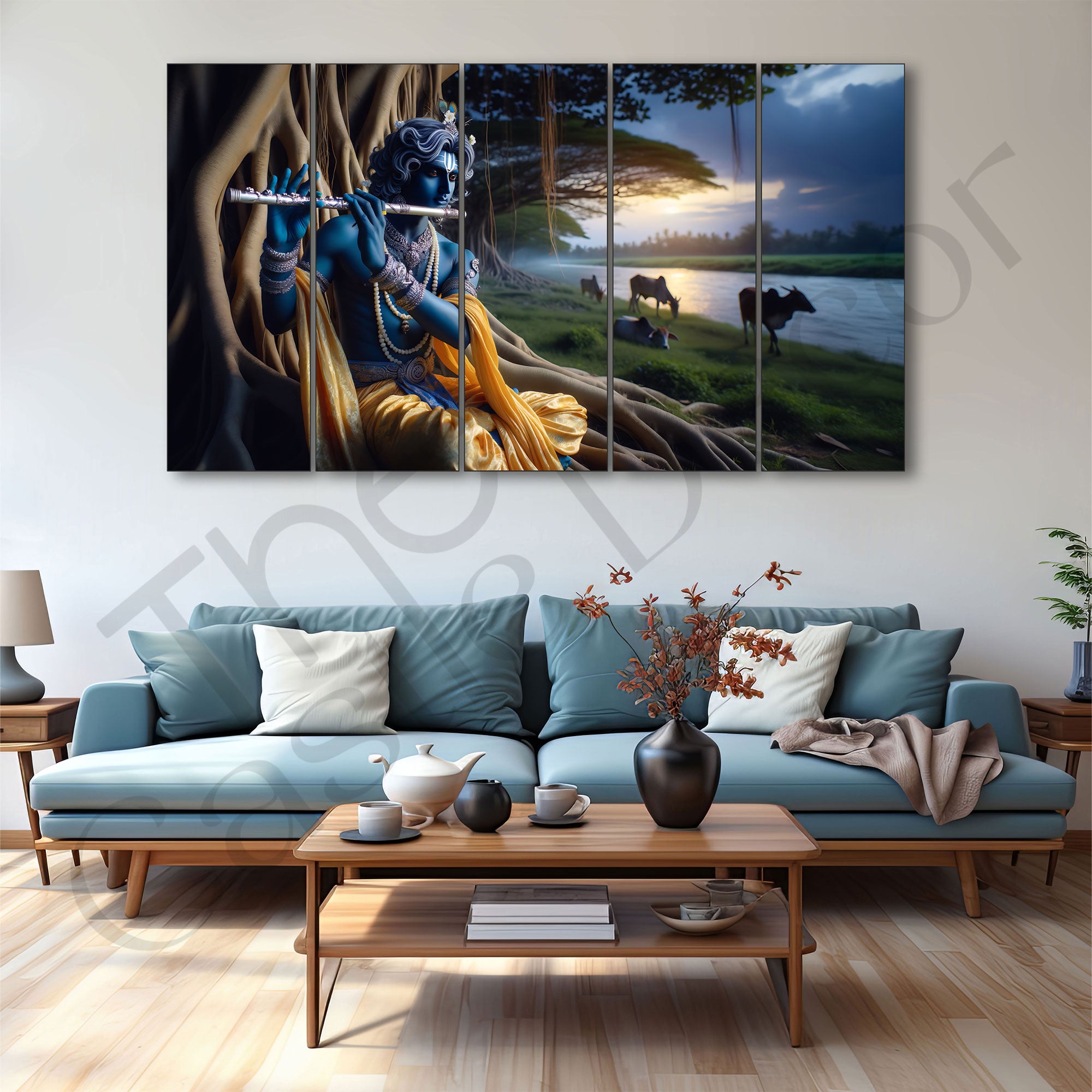 Krishna Ji Painting with frame Big Size Wall Art for living room,Bedroom,Drawing room,Hotels