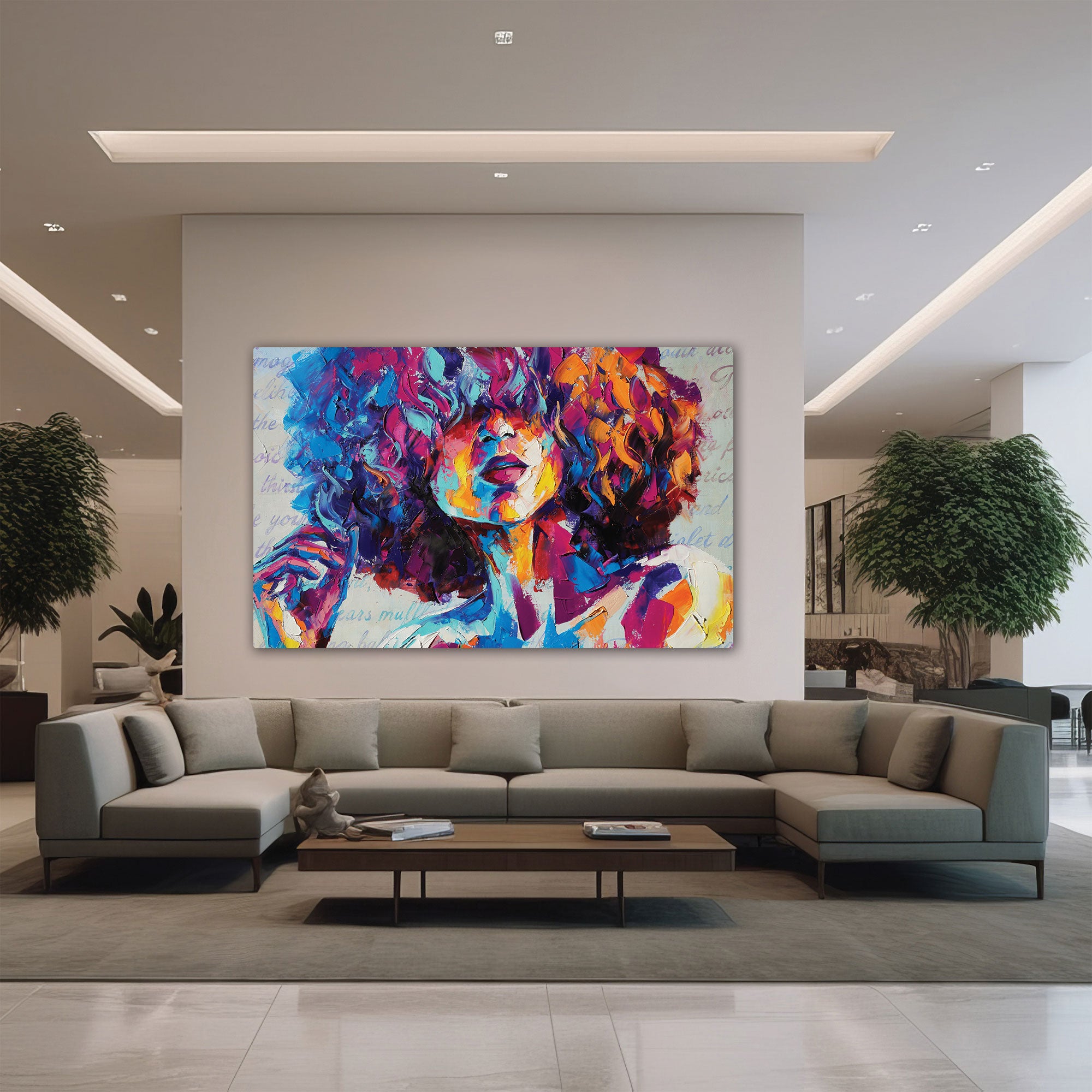 Woman faceAbstract Canvas painting with frame Big Size Wall Art for living room,Bedroom,Drawing room,Hotels