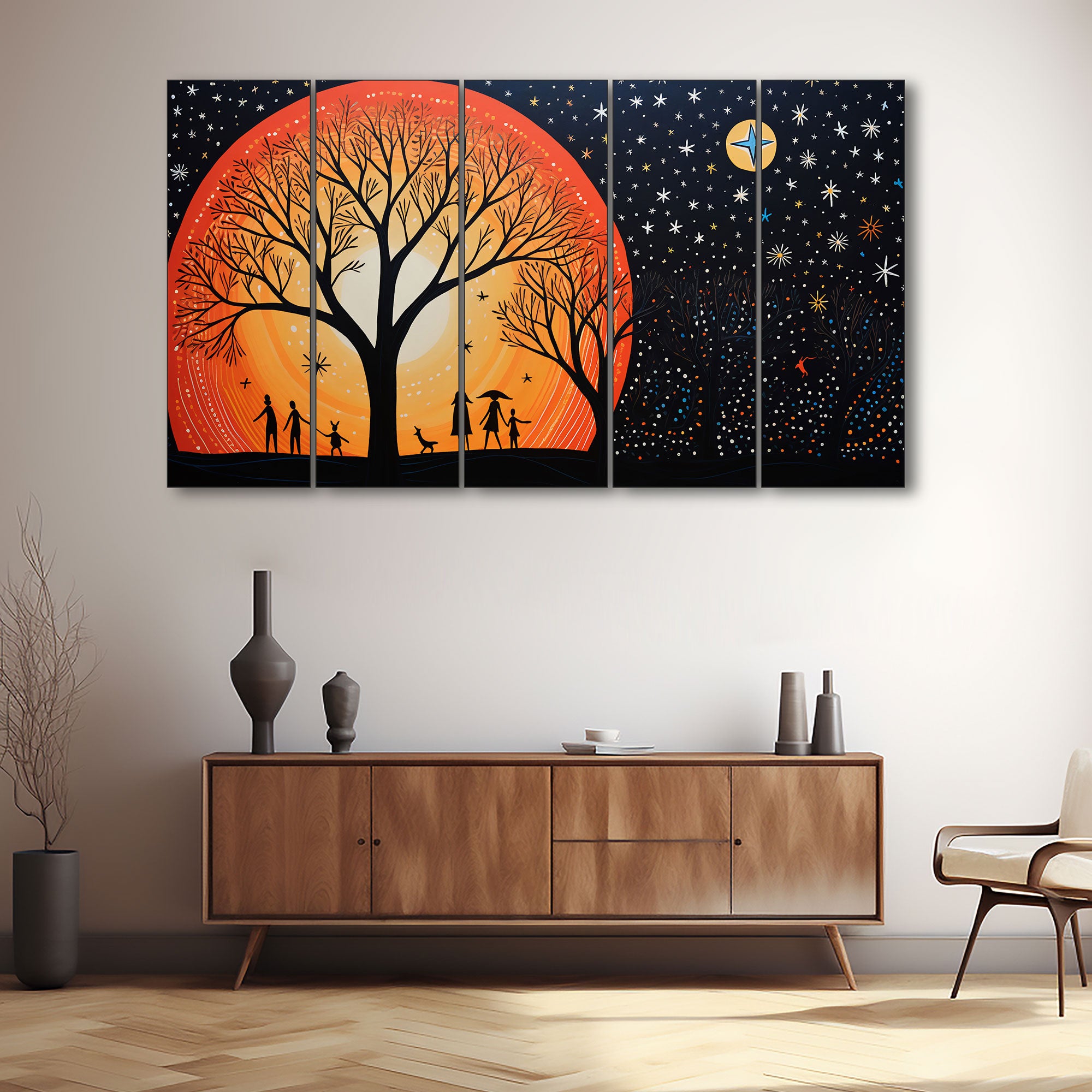 Warli Art Painting with frame Big Size Wall Art for living room,Bedroom,Drawing room,Hotels
