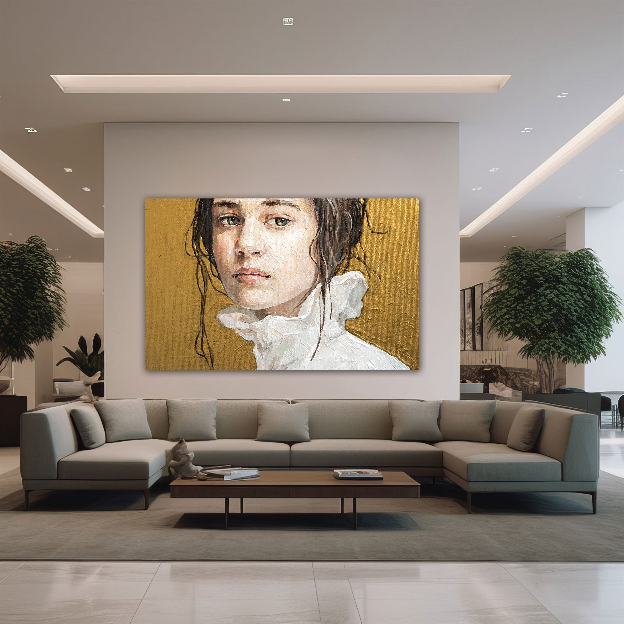 WomenAbstract Canvas painting with frame Big Size Wall Art for living room,Bedroom,Drawing room,Hotels