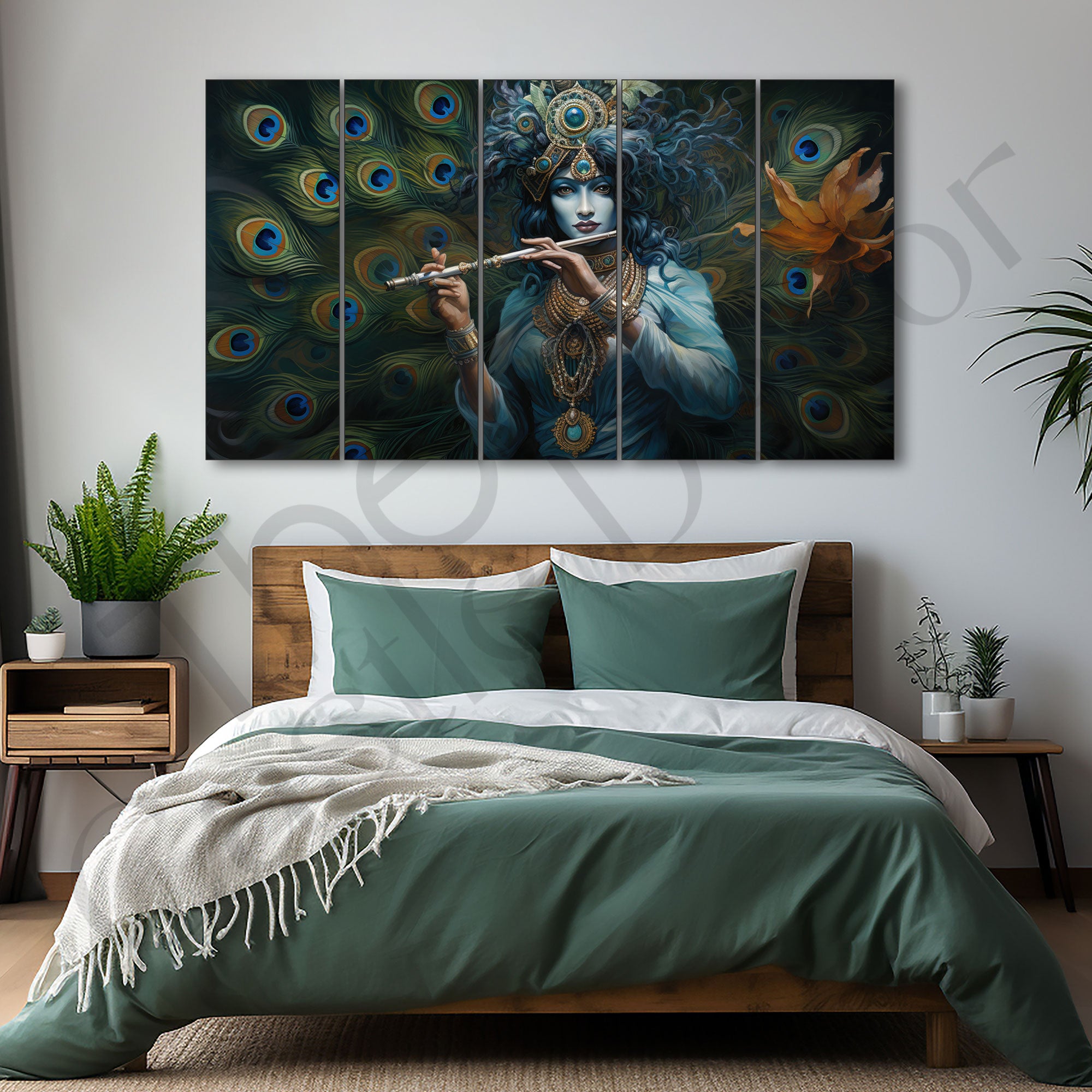 Krishna Ji Painting with frame Big Size Wall Art for living room,Bedroom,Drawing room,Hotels