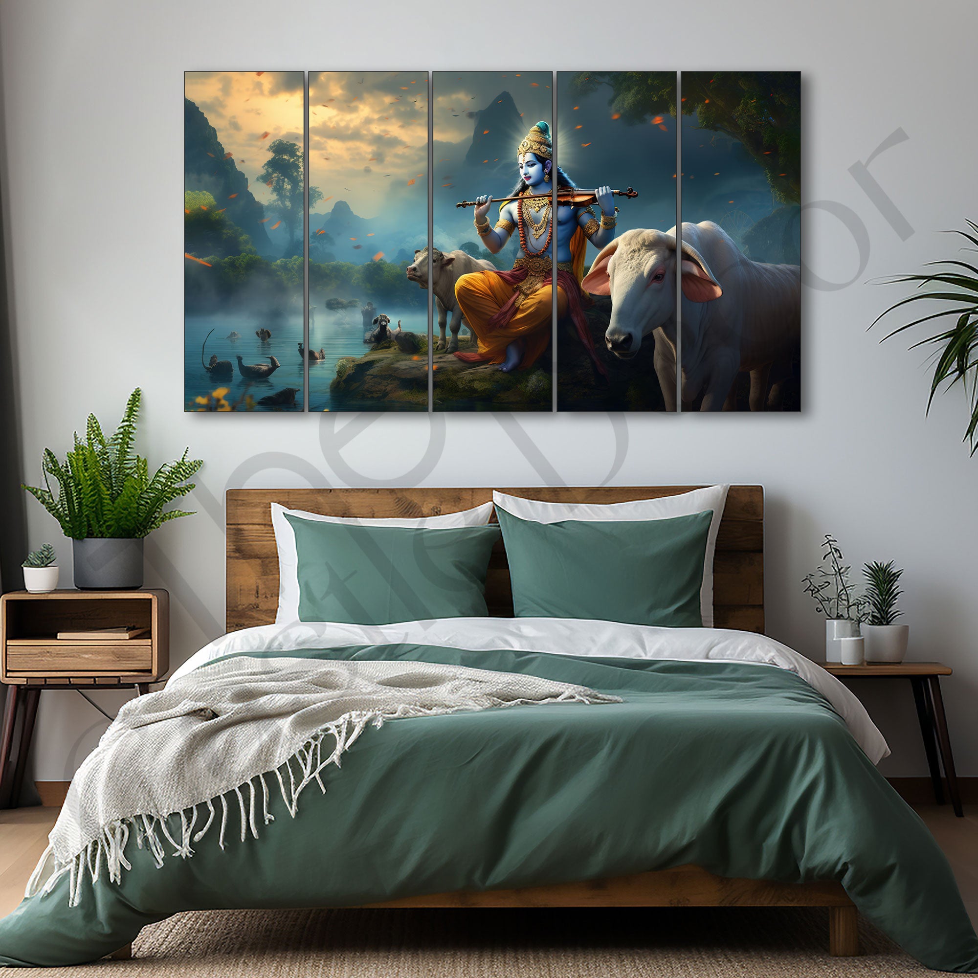 Krishna Ji Painting with frame Big Size Wall Art for living room,Bedroom,Drawing room,Hotels