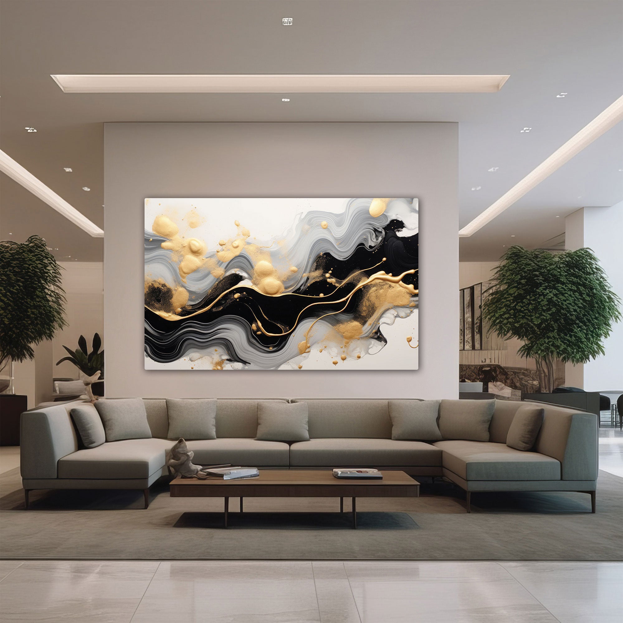 Marble Abstract Canvas painting with frame Big Size Wall Art for living room,Bedroom,Drawing room,Hotels