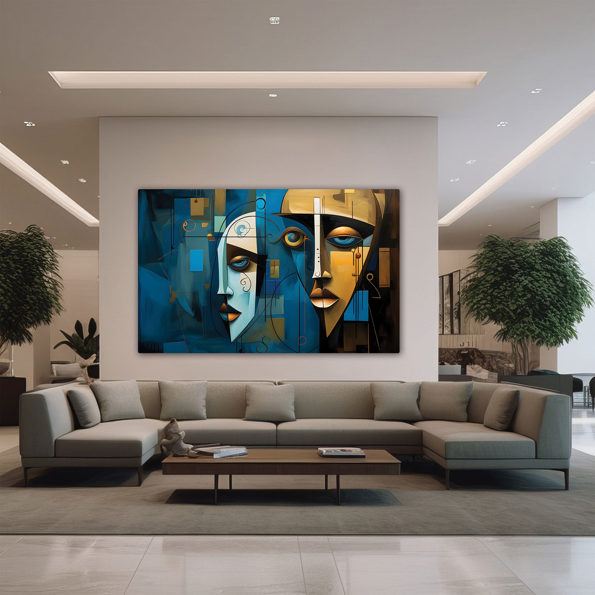Modern Face Abstract Canvas painting Big Size Wall Art for living room,Bedroom,Drawing room,Hotels