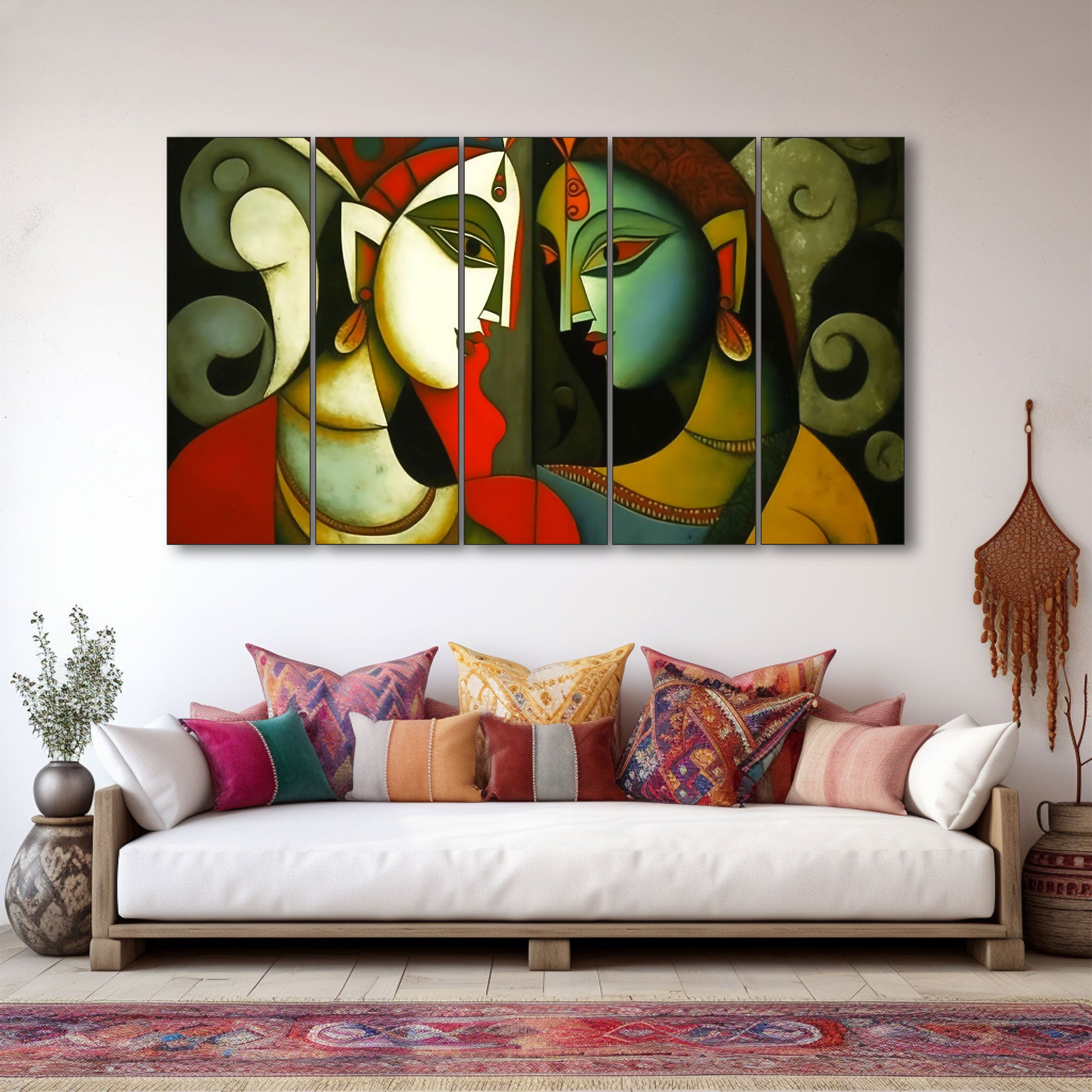 Radha Krishna Painting with frame Big Size Wall Art for living room,Bedroom,Drawing room,Hotels