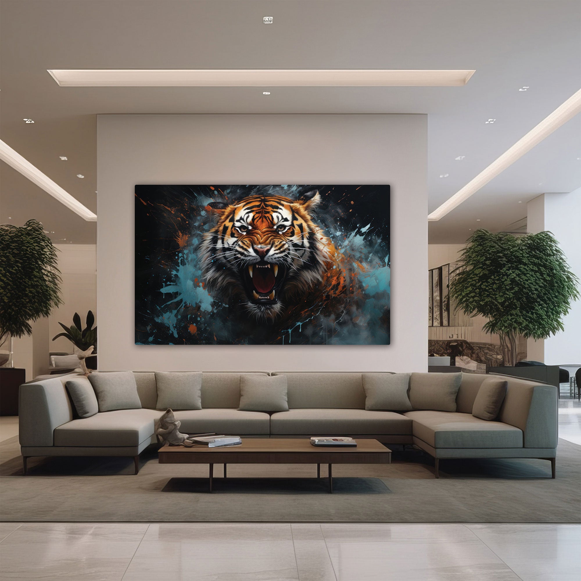 TigerAbstract Canvas painting with frame Big Size Wall Art for living room,Bedroom,Drawing room,Hotels