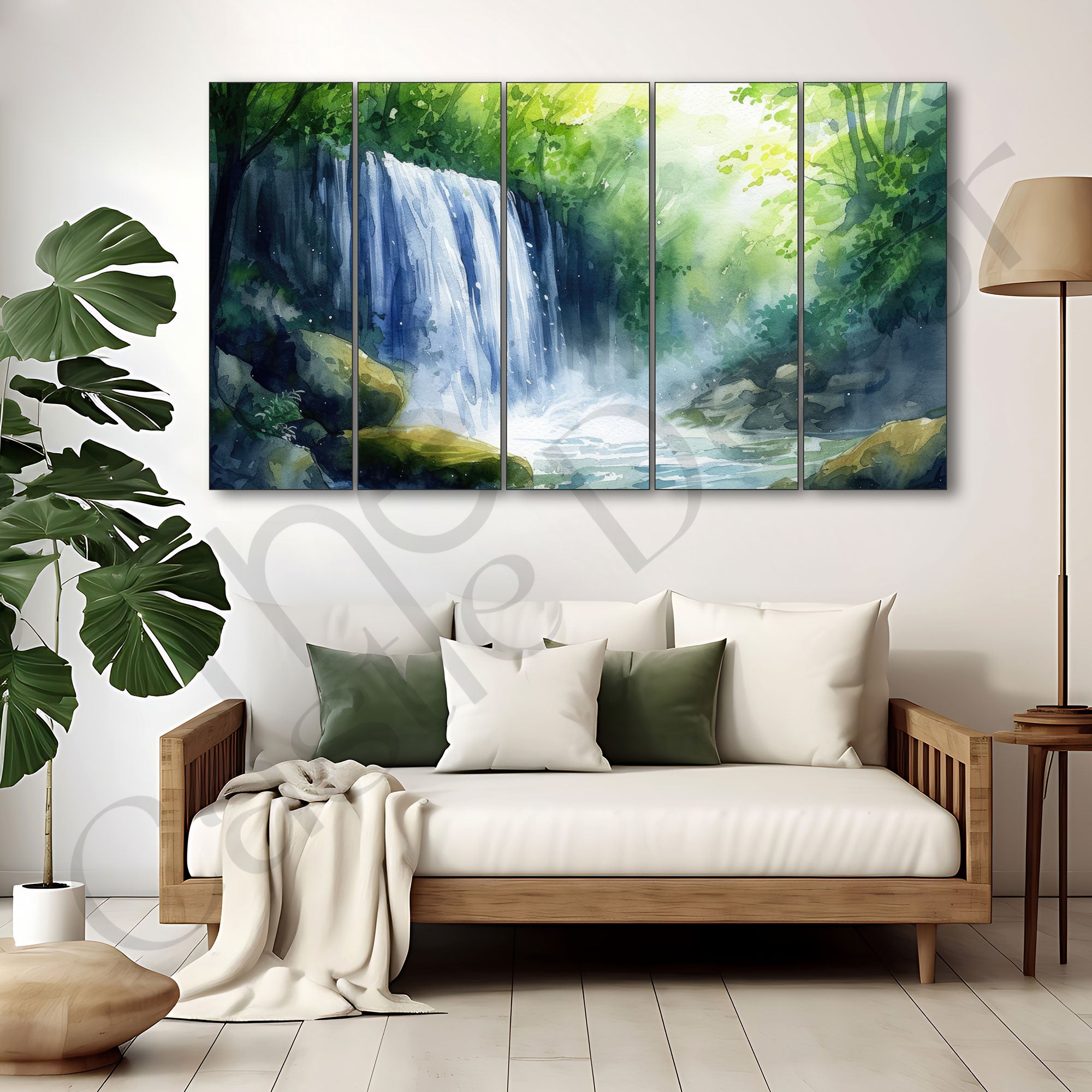 Waterfall Painting with frame Big Size Wall Art for living room,Bedroom,Drawing room,Hotels