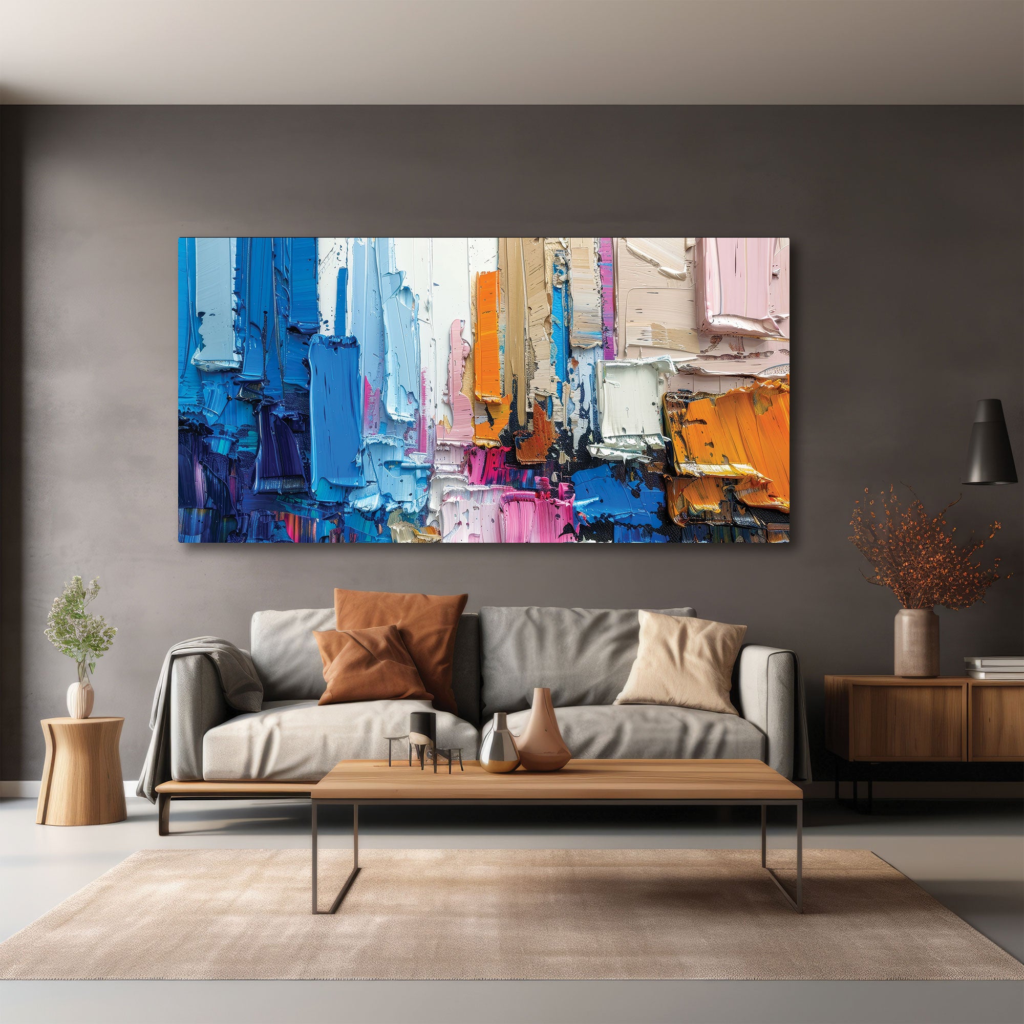 MulticoloursAbstract Canvas painting with frame Big Size Wall Art for living room,Bedroom,Drawing room,Hotels